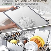 Vista 4 de Tabla de cortar de titanio de doble cara con borde de silicona antideslizante de titanio puro Tablas de cortar de titanio para cocina - Tabla