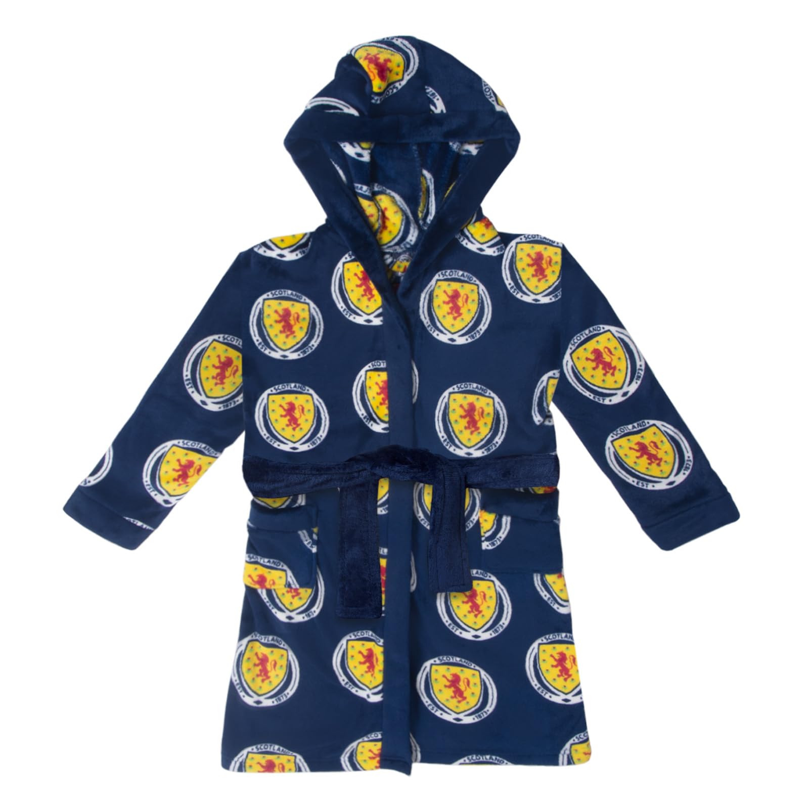 Scottish FA Scotland Official Football Gift Boys Fleece Dressing Gown Robe Navy 3-4 Years