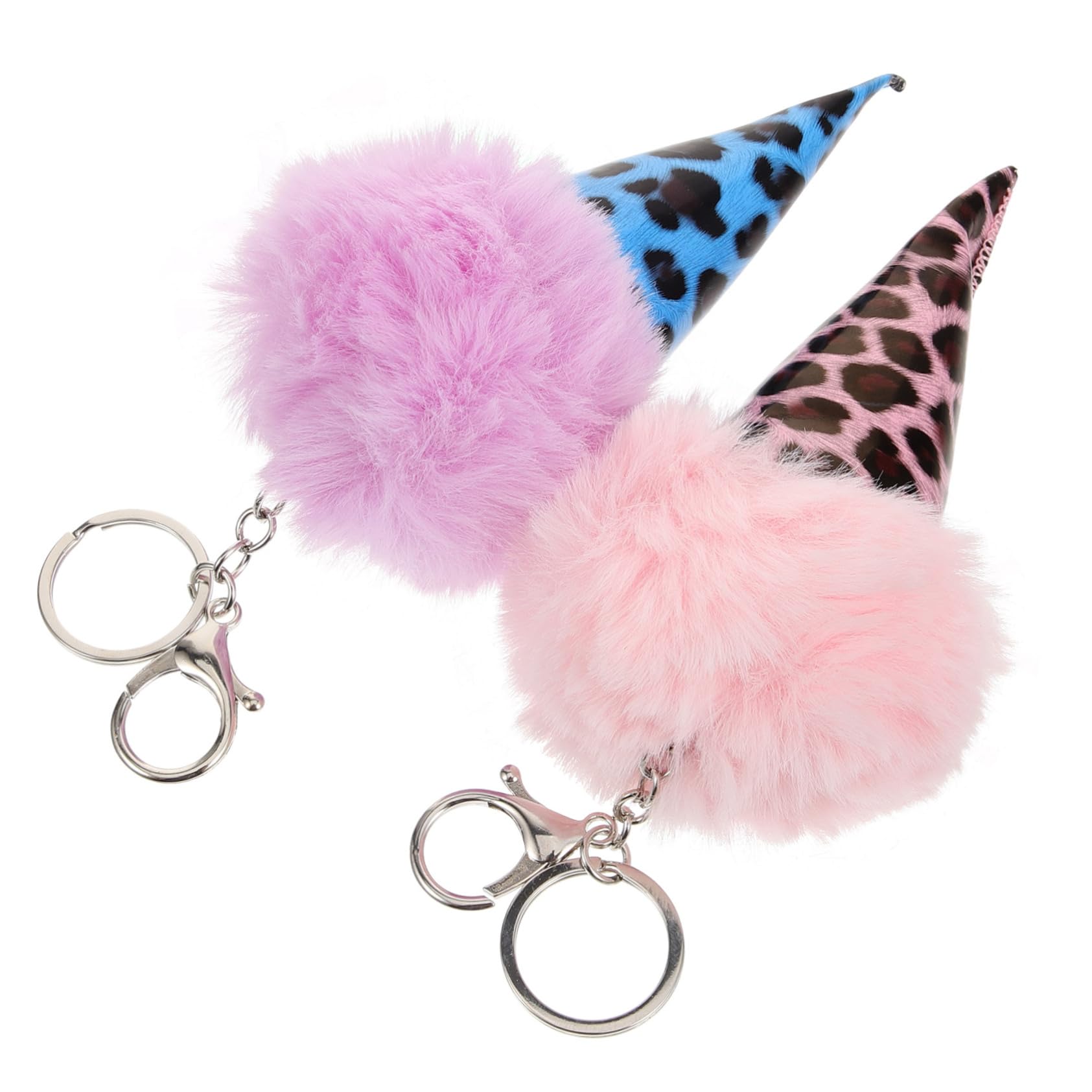 BESTYASH Ice Cone Key Pendant Fluffy Material Cones Keychain Decor Bag Ornament Random Color