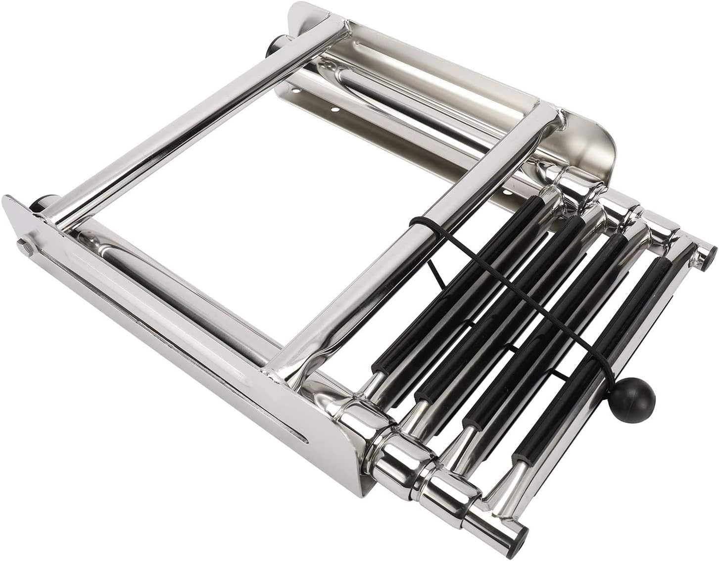 ISURE MARINE 4-Step Stainless Steel Under Platform Slide Mount Boat Boarding Telescoping Ladder