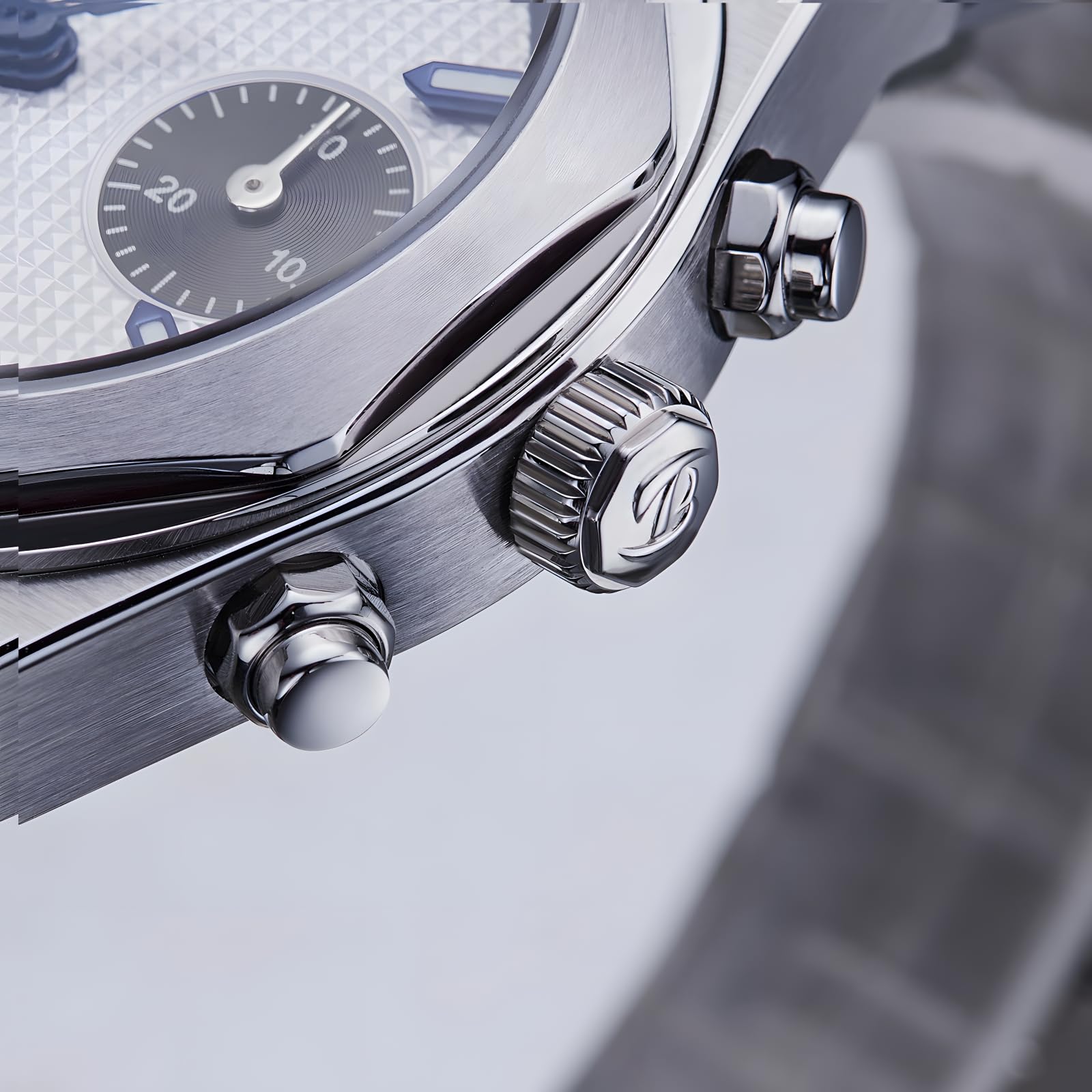 Męski mechaniczny zegarek na rękę z chronografem z mechanizmem ST1903 - 38,5 mm 316L stal nierdzewna szafirowe świecące ręcznie nakręcany chronograf zegarki dla mężczyzn