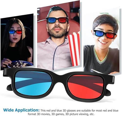 Miniatura 5 de SUPVOX 10 gafas 3D para juegos de películas, gafas de visión ultraligeras rojo-azul en casa para pantallas de teatro, monitores de computadora,