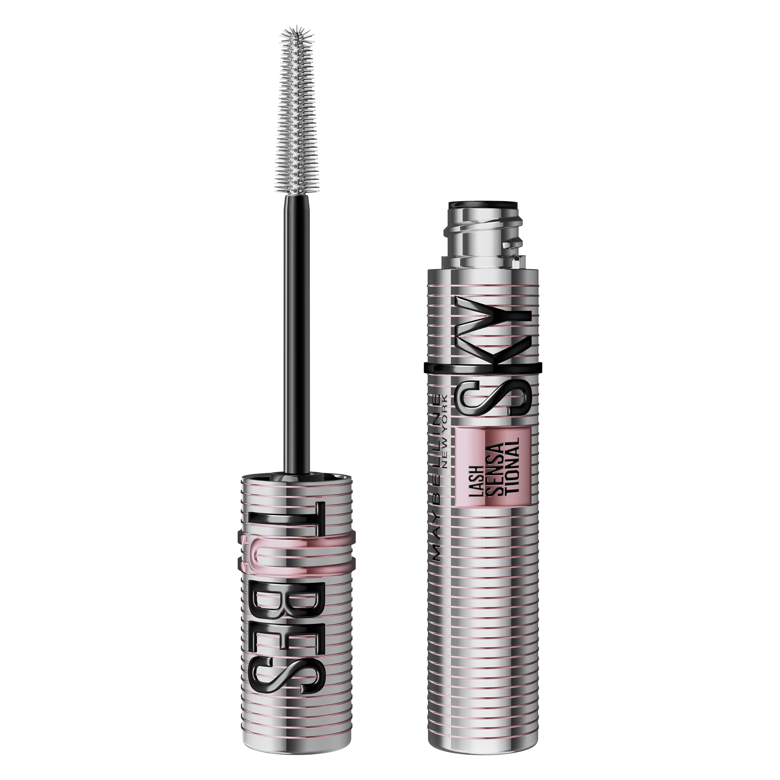 Maybelline New York Sky High Mascara Tubes, 7,2 ml | Maska z efektem rur, definicja i ekstremalna długość, z maską shea i olejem rycynowym, bardzo czarny