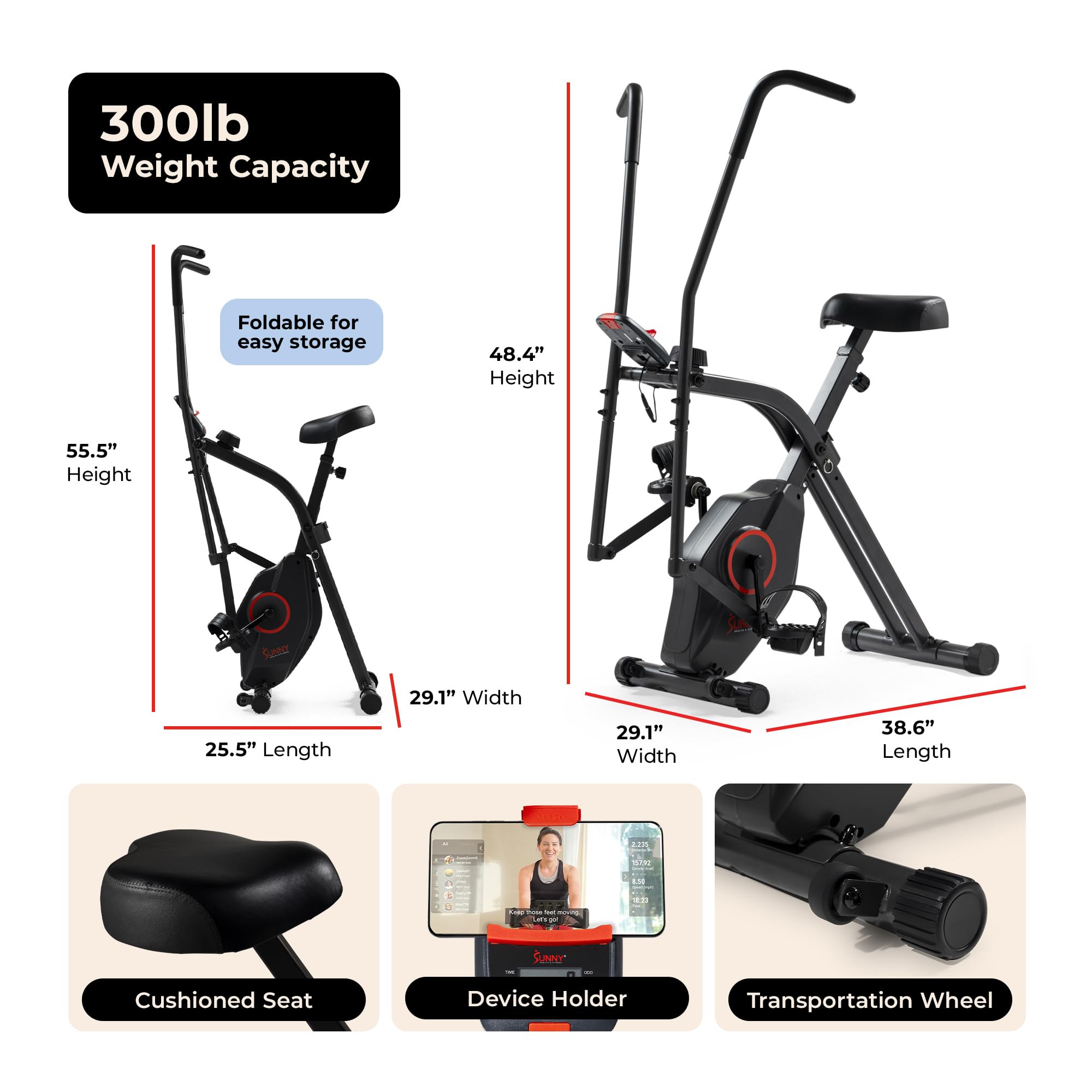 Amazon.com : Sunny Health & Fitness Smart Total-Body X-Bike with