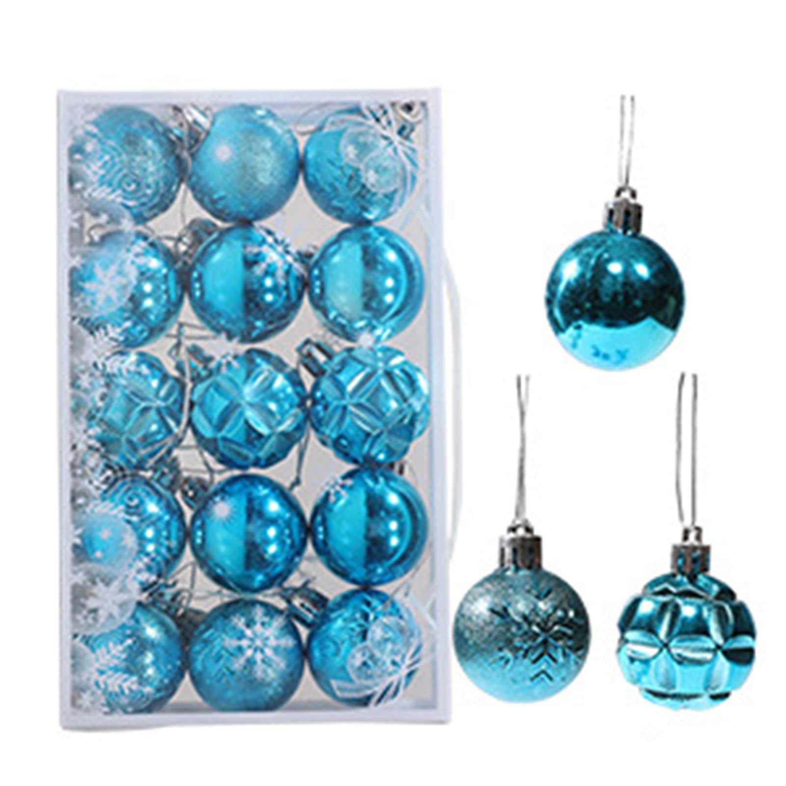 Lot De 44 Boules De Noël En Plastique Noir Et Doré - Décorations Pour Sapin, Intérieur Et Extérieur