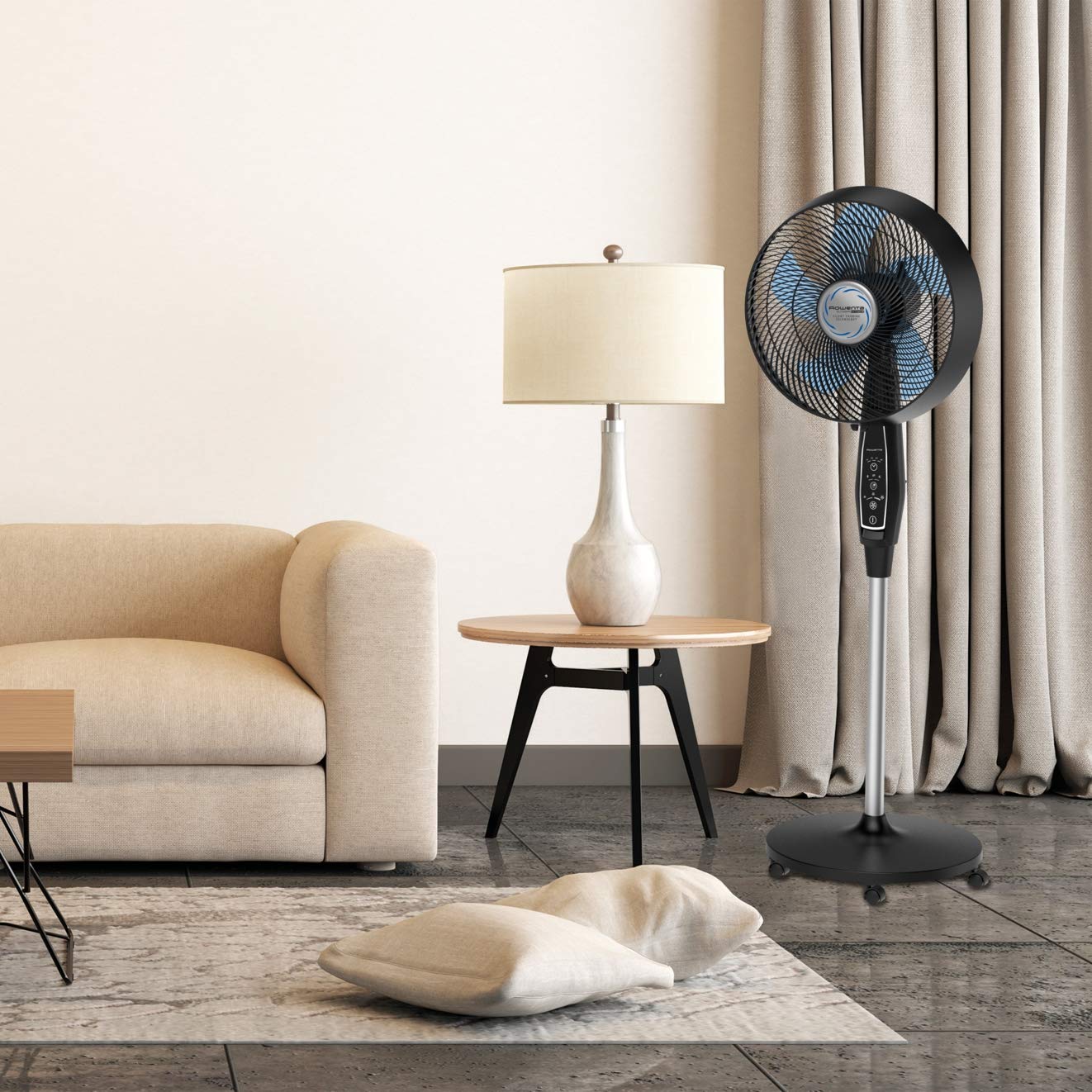 Rowenta Outdoor Extreme Fan, Portable and Weather Resistant, Black