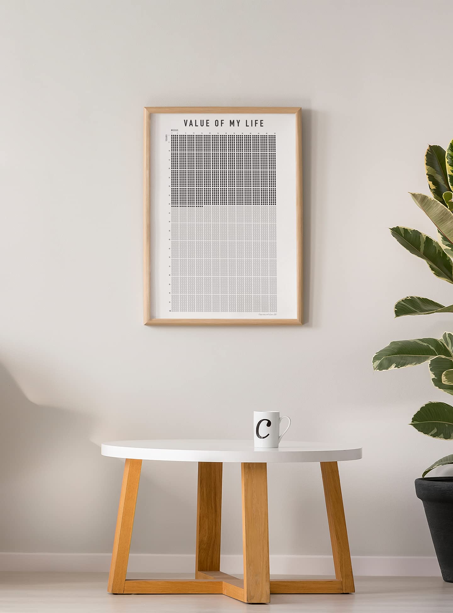 Calendario semanal de tu vida en semanas, póster de la vida semanal, calendario semanal de 5.200 semanas que mostrarán tu vida y cambiarán de vista (42,0 x 59,4 cm, 30 años preimpresos, A2)