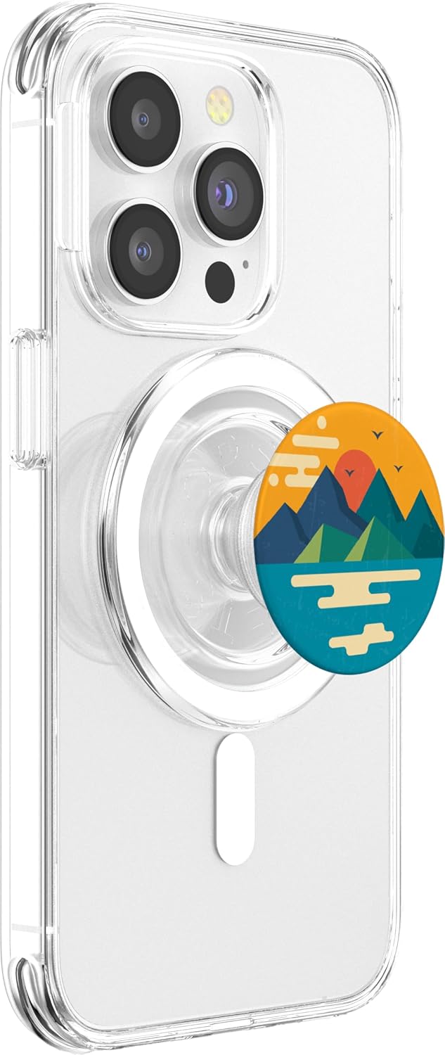 Mountain Sunset Silhouette Scene PopSockets Grip and Stand for Phones and Tablets PopSockets MagSafe PopGrip for iPhone