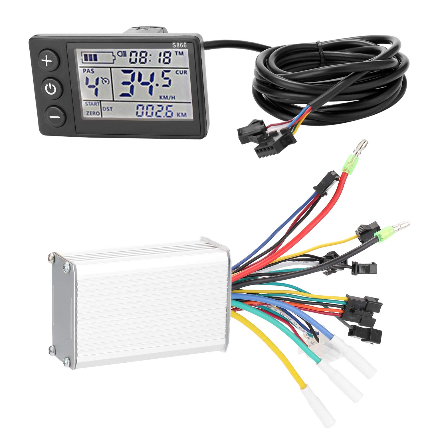 Centralina Monopattino Elettrico Controller di bici elettrico 2 4V-48V / 36V-60V 350W e-bike brushless con controller for motorino for biciclette visualizzazione