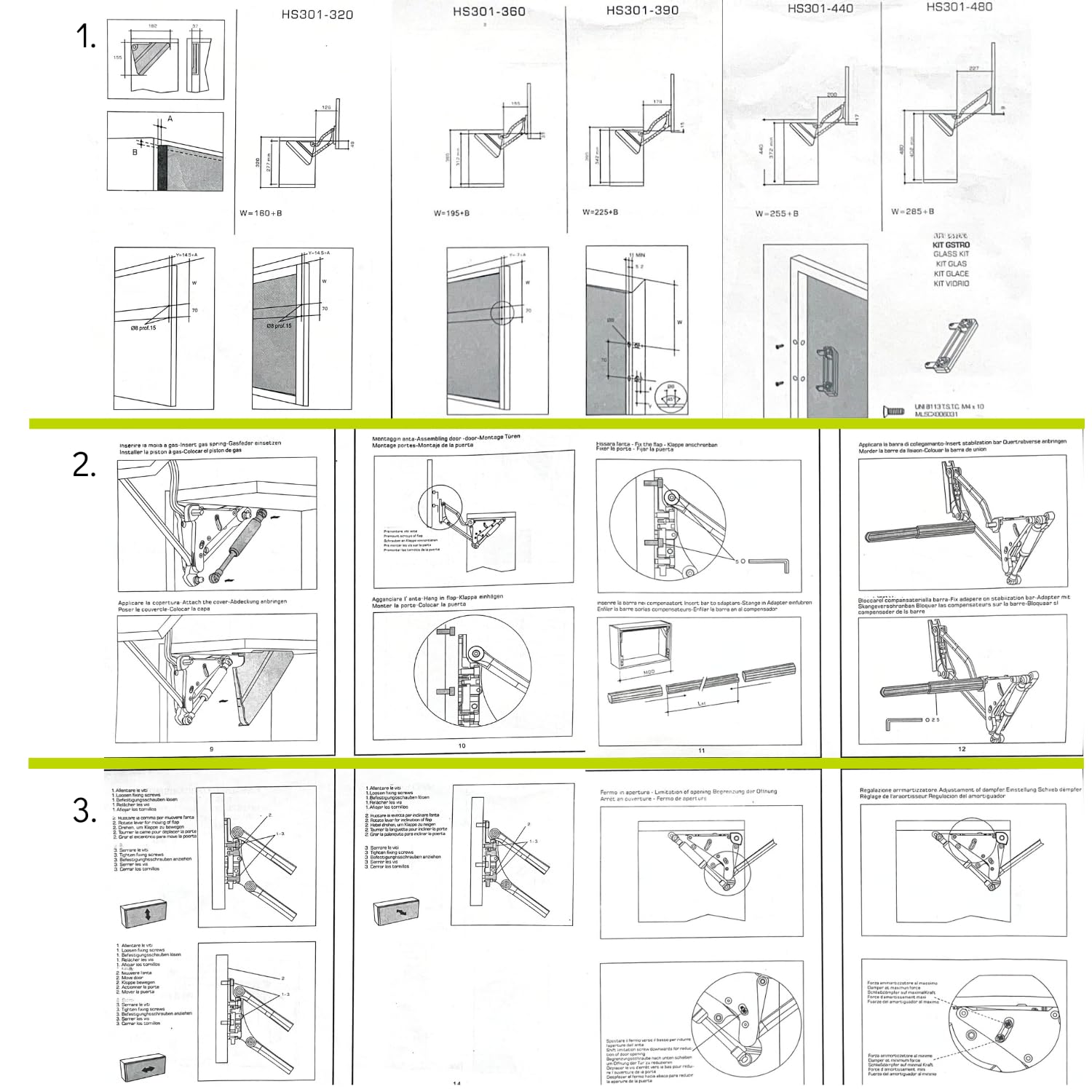 EVOTRADE Meccanismo Apertura Anta Pensile con Ammortizzatore - LIFT-UP 90° Con Free Stop e Chiusura Soft - Braccetto Apertura Ante Pensili Mobili Cucina (Per Modulo 600-900 MM)