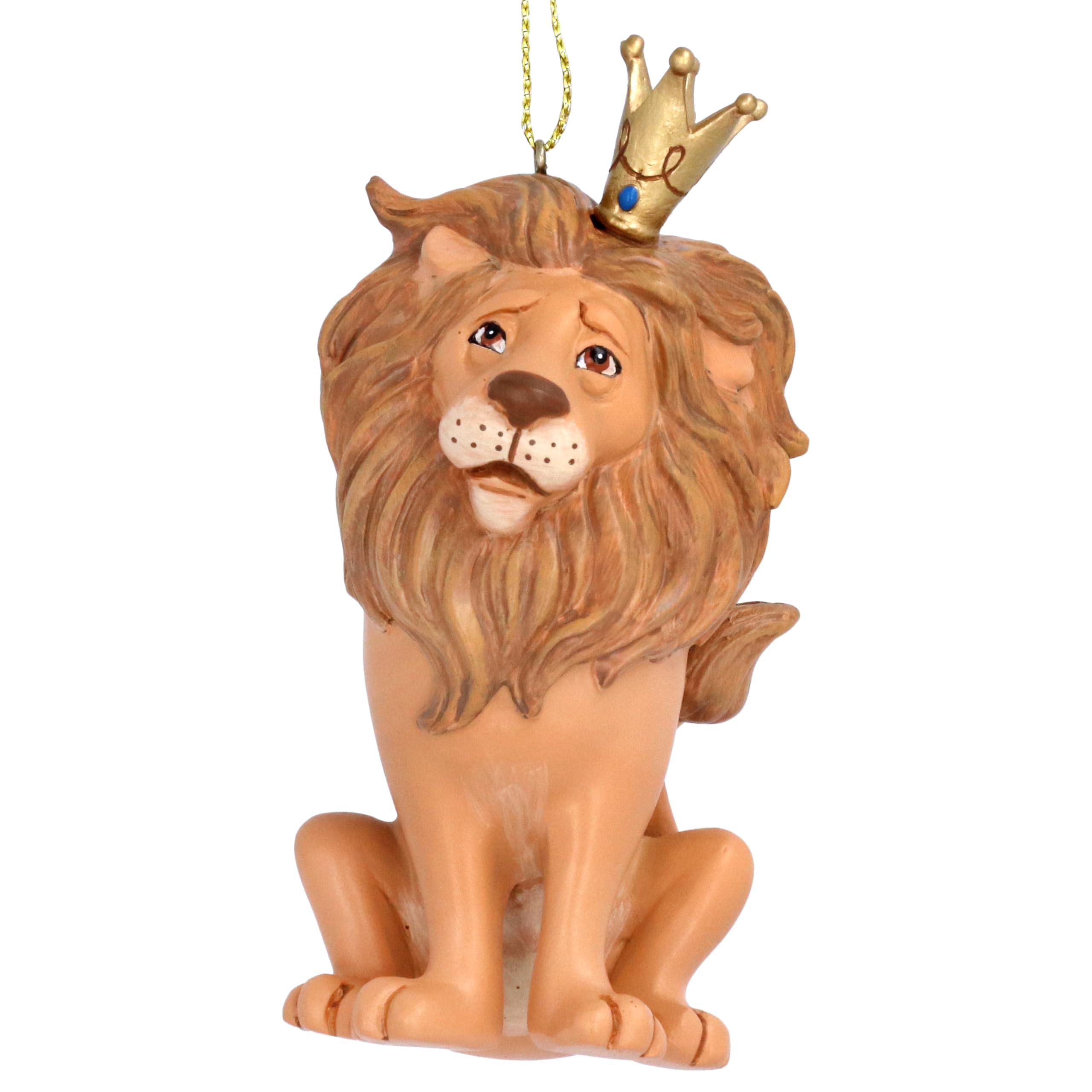 Gisela Graham Gold Or Silver Resin Lion With Crown Hanging Decoration 9X4.5x4.5 Centimetre
