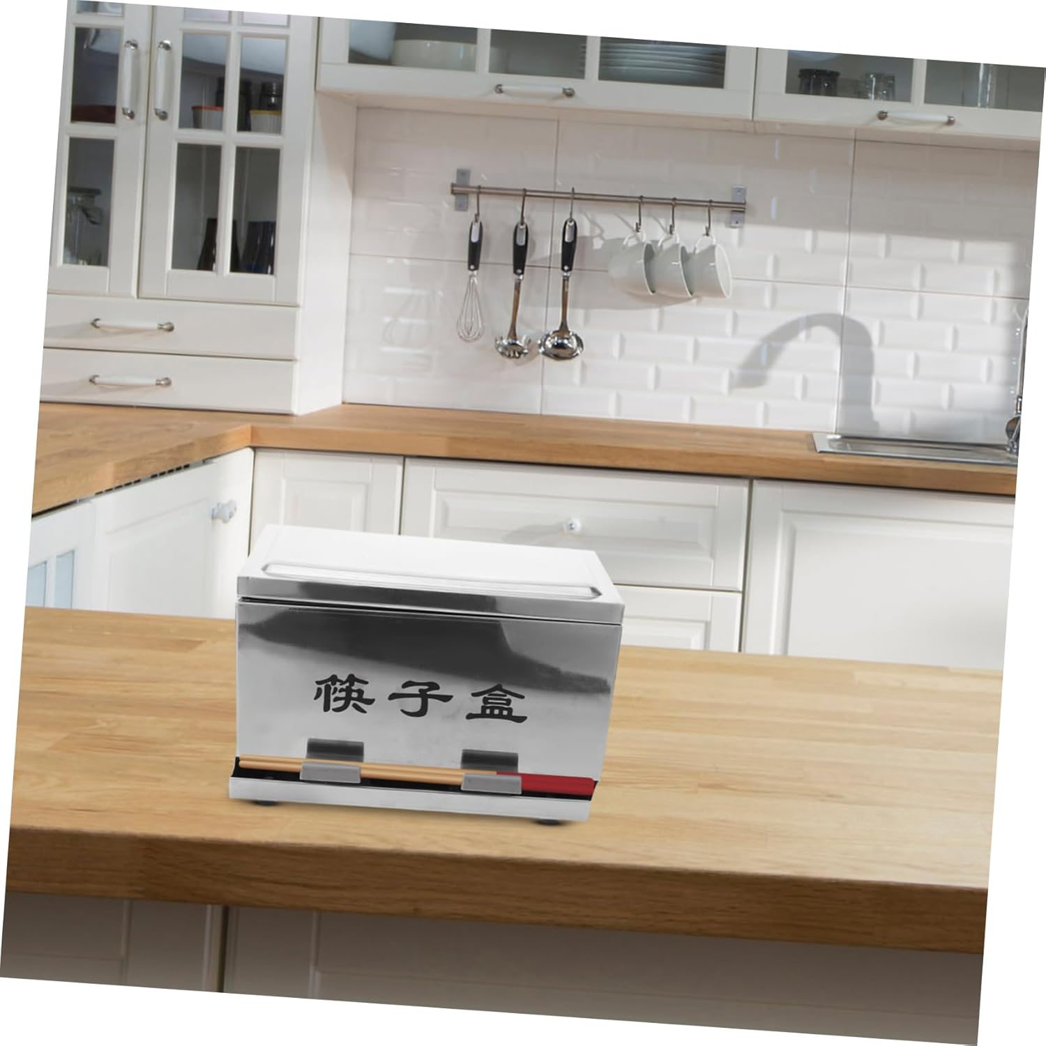 PRETYZOOM Stainless Steel Chopstick Holder Lid Commercial Grade Utensil Organizer for Restaurants and Hotels Sturdy and Stylish Chopsticks Storage Box