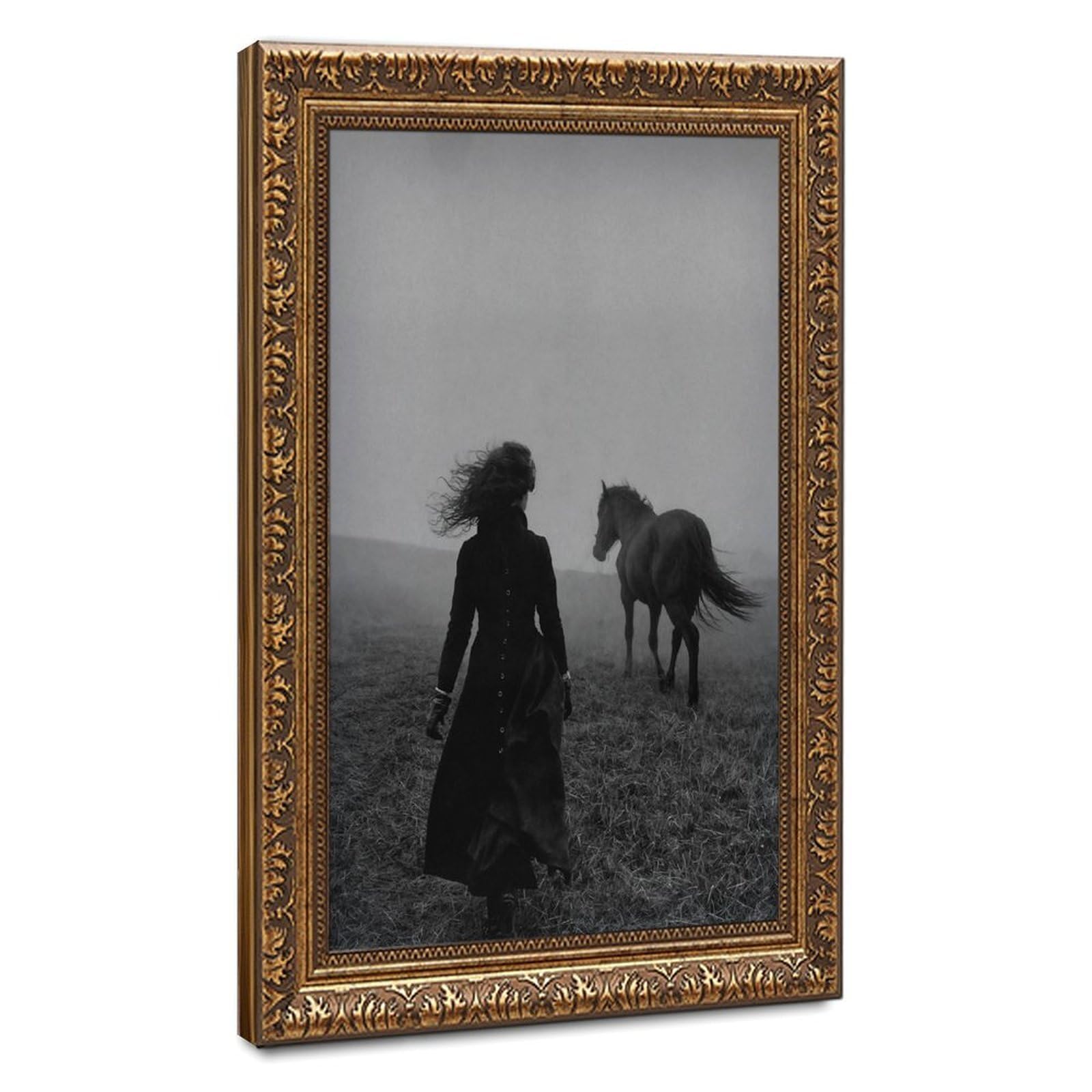 Bareronor Victorian Horse Poster Canvas Poster Bedroom Decor Landscape Office Room Decor Gift 12" L X 18" W