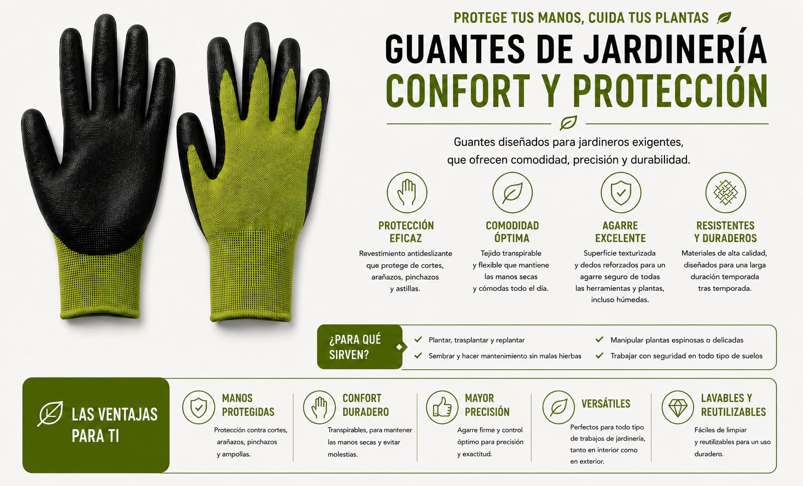 Kit Jardinería Ergonómico Verdorin - Taburete Plegable + 12 Herramientas Acero Inoxidable + Bolsa + Guantes + Rodilleras - Jardinería sin Dolor en la espalda ni en las Rodillas