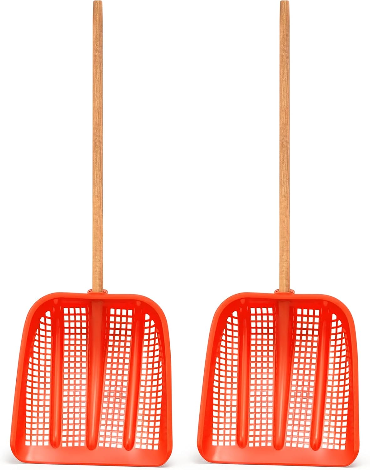 2 Pcs Sand Sifting Shovel Treasure Shovel Digger Sifter with Long Handle for Beach Sand Digging Fun Garden Farm Chicken Coop Goat Stall Poop Cleaning