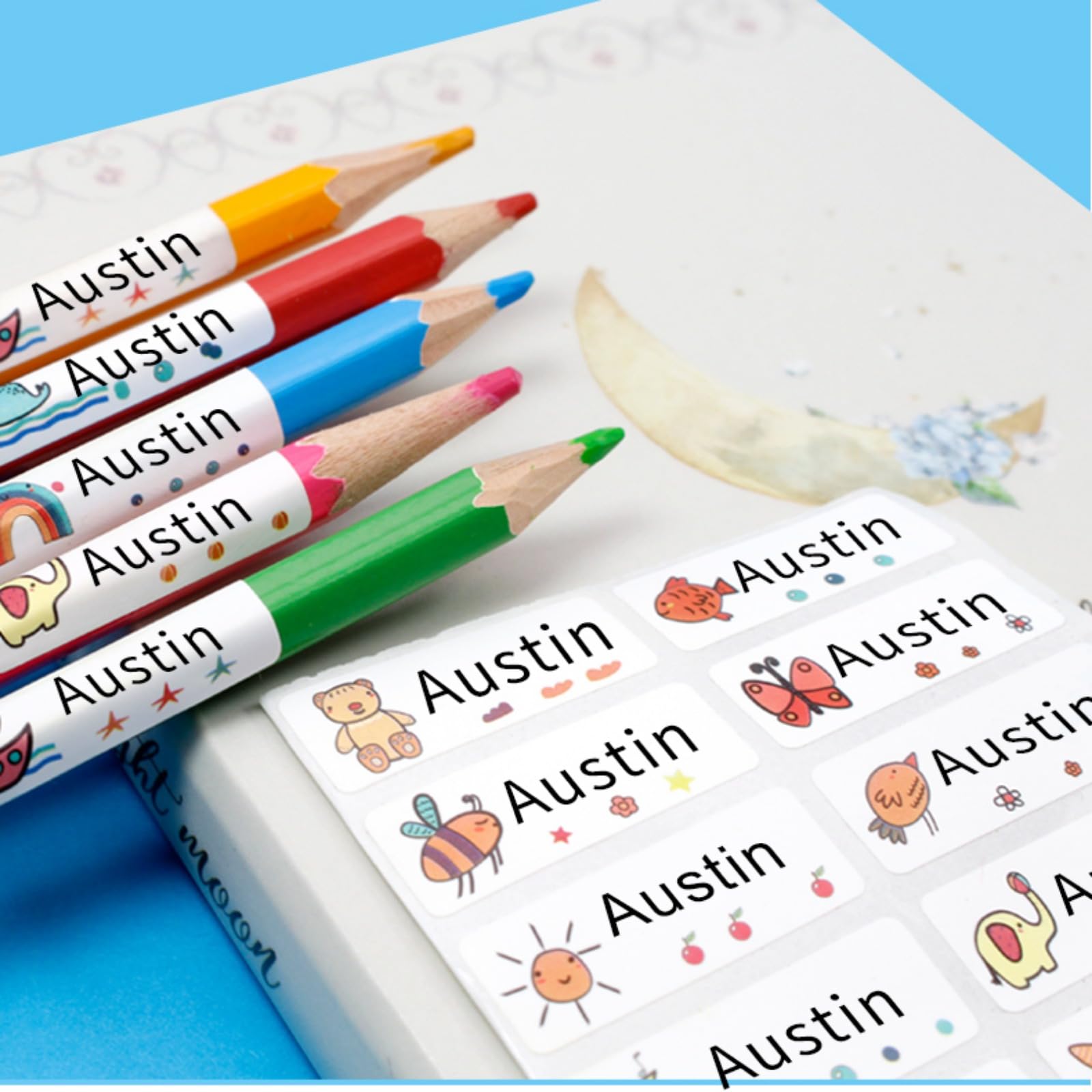 Name Tag Sticker Customize Stickers Waterproof Personalized Labels Children School Stationery Water Bottle Pencil (360PCS)