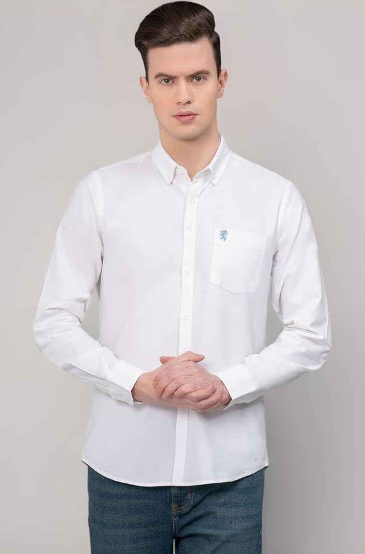 Red Tape White Oxford Shirt for Men | Durable & Stylish_RFS0545