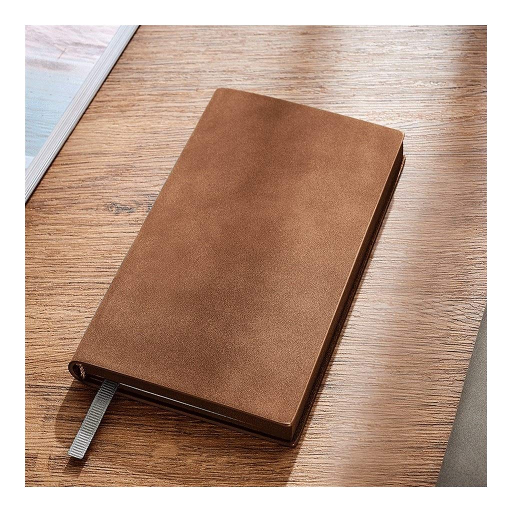 Mini Notebooks, surfacenotebook suave, auténtica piel de oveja, 6,8"x3.9", negocio, el general Notebook, exquisita literatura de negocios y el arte (Color : Brown)
