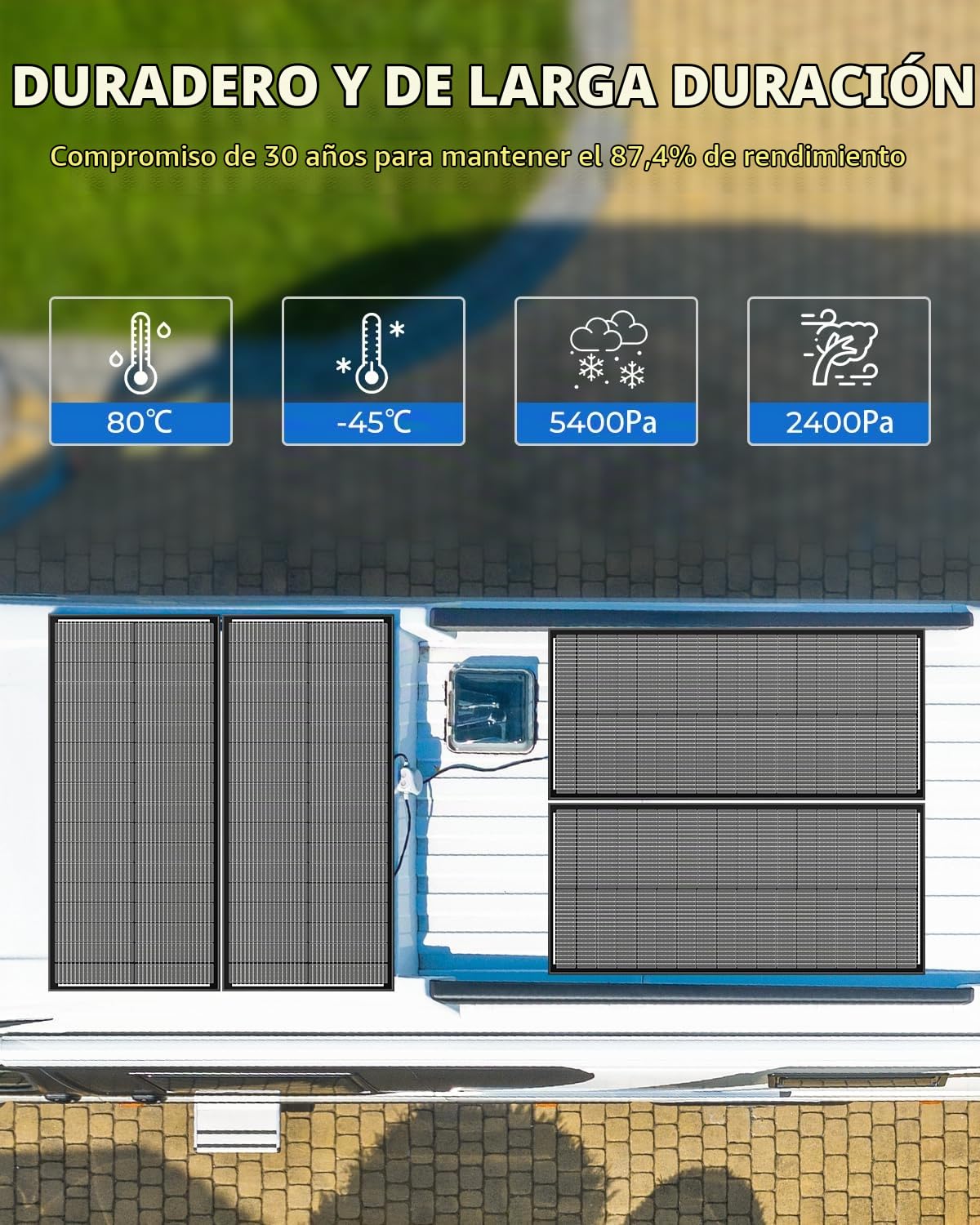 Módulo solar de 12 V, módulo PV, panel solar de 18 BB, paneles solares monocristalinos para caravana, balcón, cobertizo de jardín, barco (100w black) | Módulos fotovoltaicos monocristalinos tipo N 18BB para RV, marina, techo, granja, remolque, sistema fue