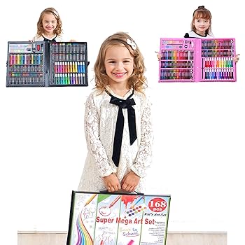 クレヨン 色鉛筆・油性色鉛筆・水彩絵具セット Amazon | お絵かきセット【色鉛筆 クレヨン 水性ペン168ピース