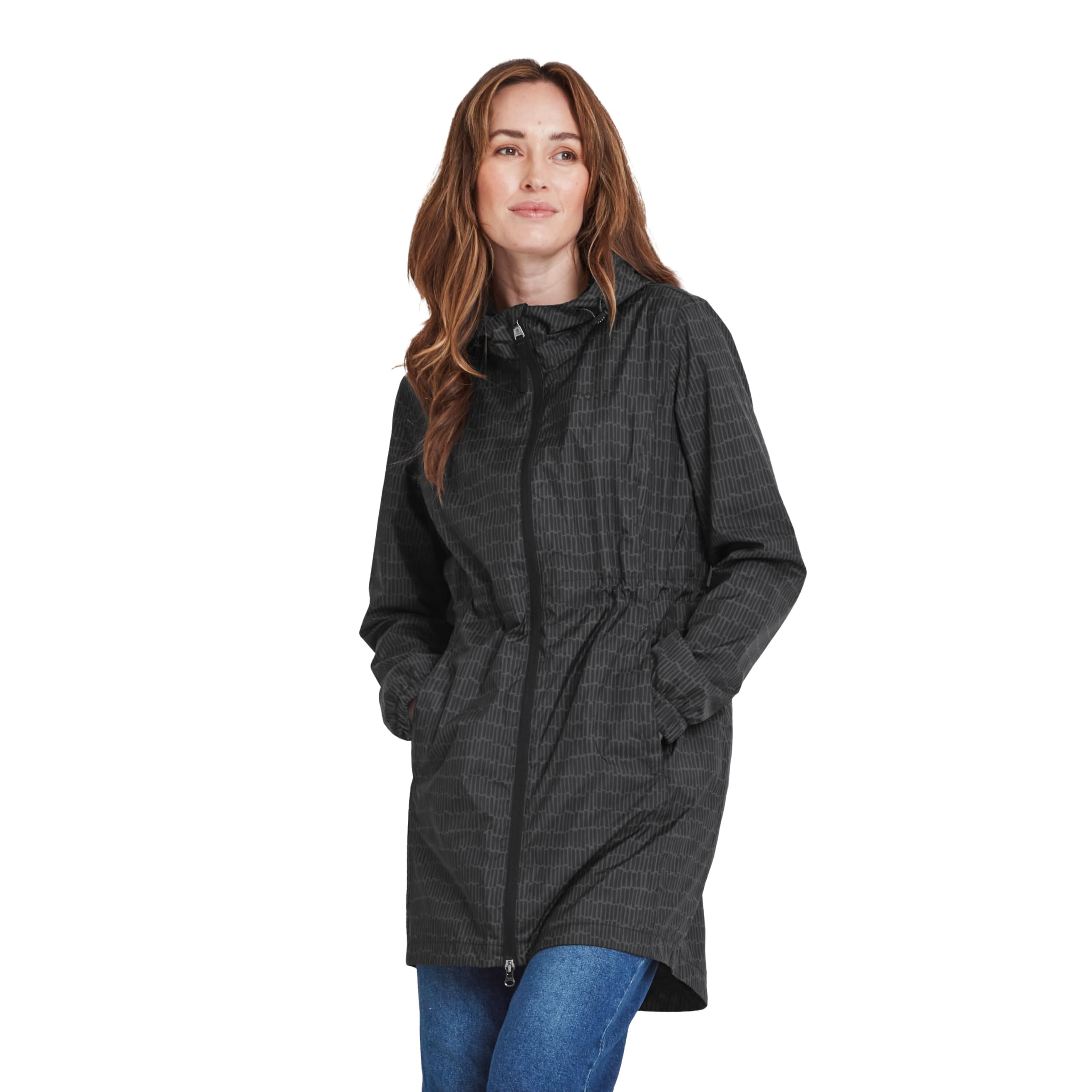 TOG24 Kilnsey Womens Zip Up Packable Lightweight Waterproof Hooded Jacket â€“ Windproof and Breathable