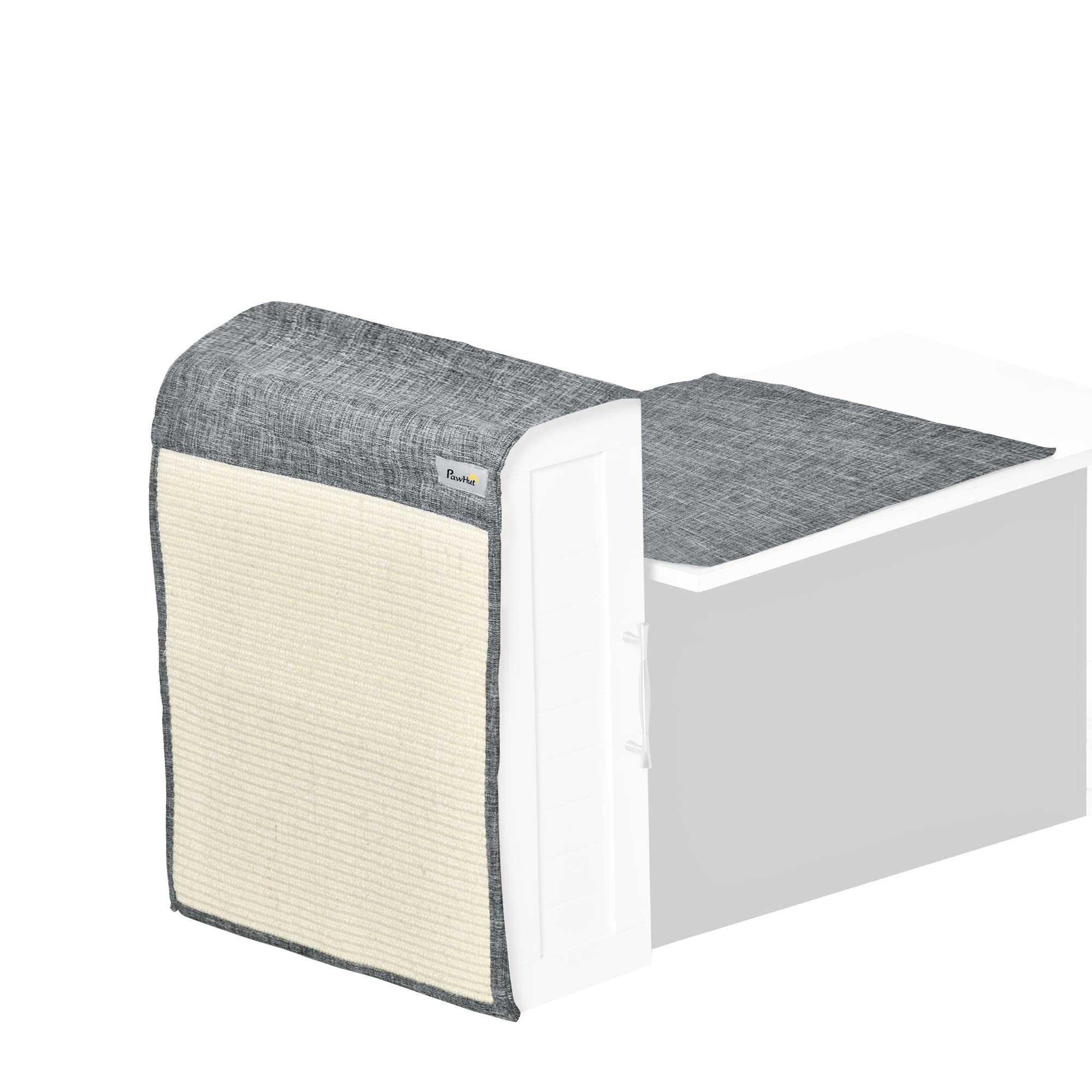 Tapis griffoir chat en sisal PawHut gris 130x45 cm lot de 2 pour sol