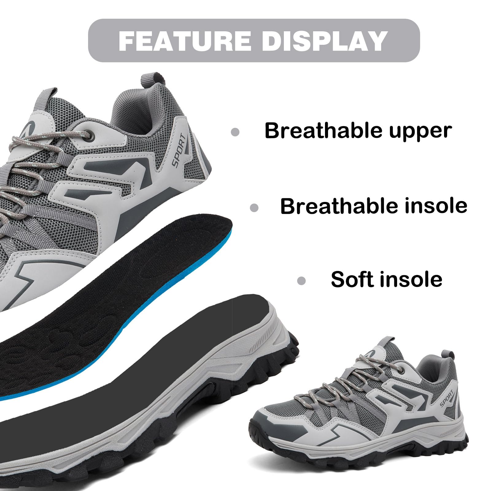 Scarpe da Trekking Uomo Scarpe da Escursionismo ArrampicataSportive Antiscivolo All'aperto Traspiranti Passeggiate Trekking Fitness Running Sneakers