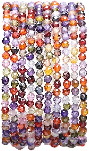 Miniatura 75 de Cuentas redondas de piedras naturales semipreciosas facetas de fluorita para hacer joyas 2-2.5mm 38cm