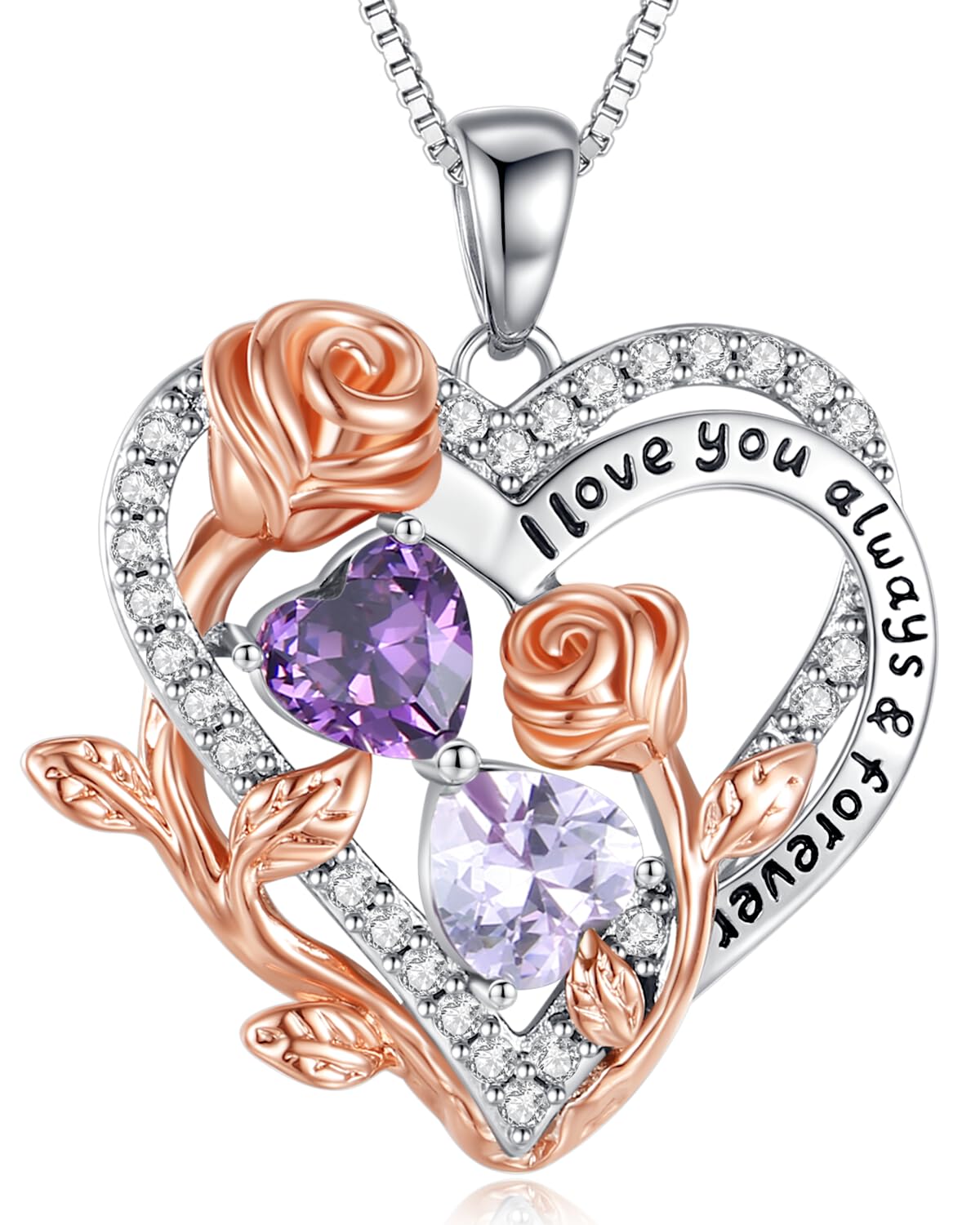 I Love You Birthstone Necklace