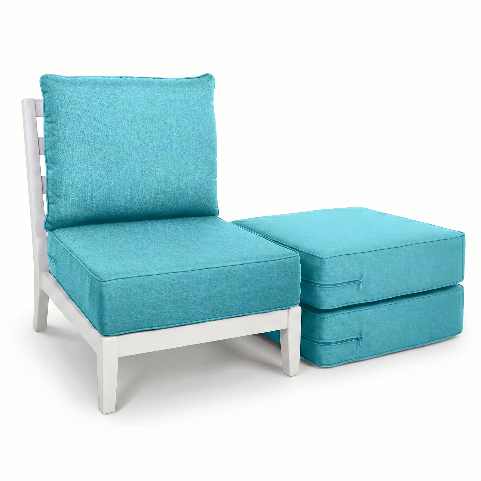 Luxury Outdoor Seat Cushion Set-24 x 24 x 6 Inch Outdoor Chair Cushions Set of 3 with Water Resistant &amp; Removable Cover Outdoor Cushions for Patio Furniture Chair Sofa Couch