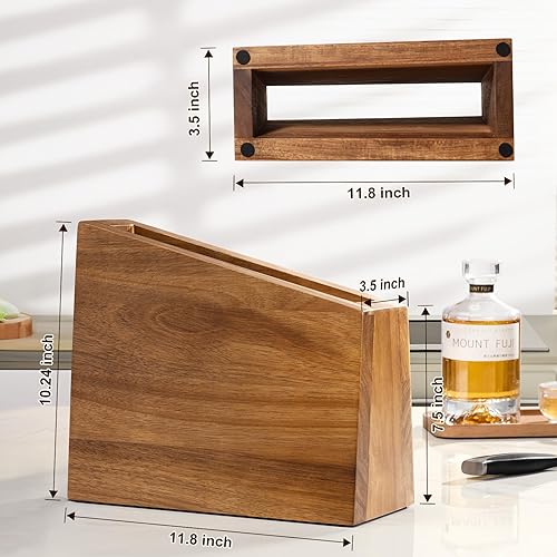 Miniatura 4 de Acacomft Soporte magnético grande para cuchillos, bloque universal para cuchillos sin cuchillos, organizador de almacenamiento de cuchillos de