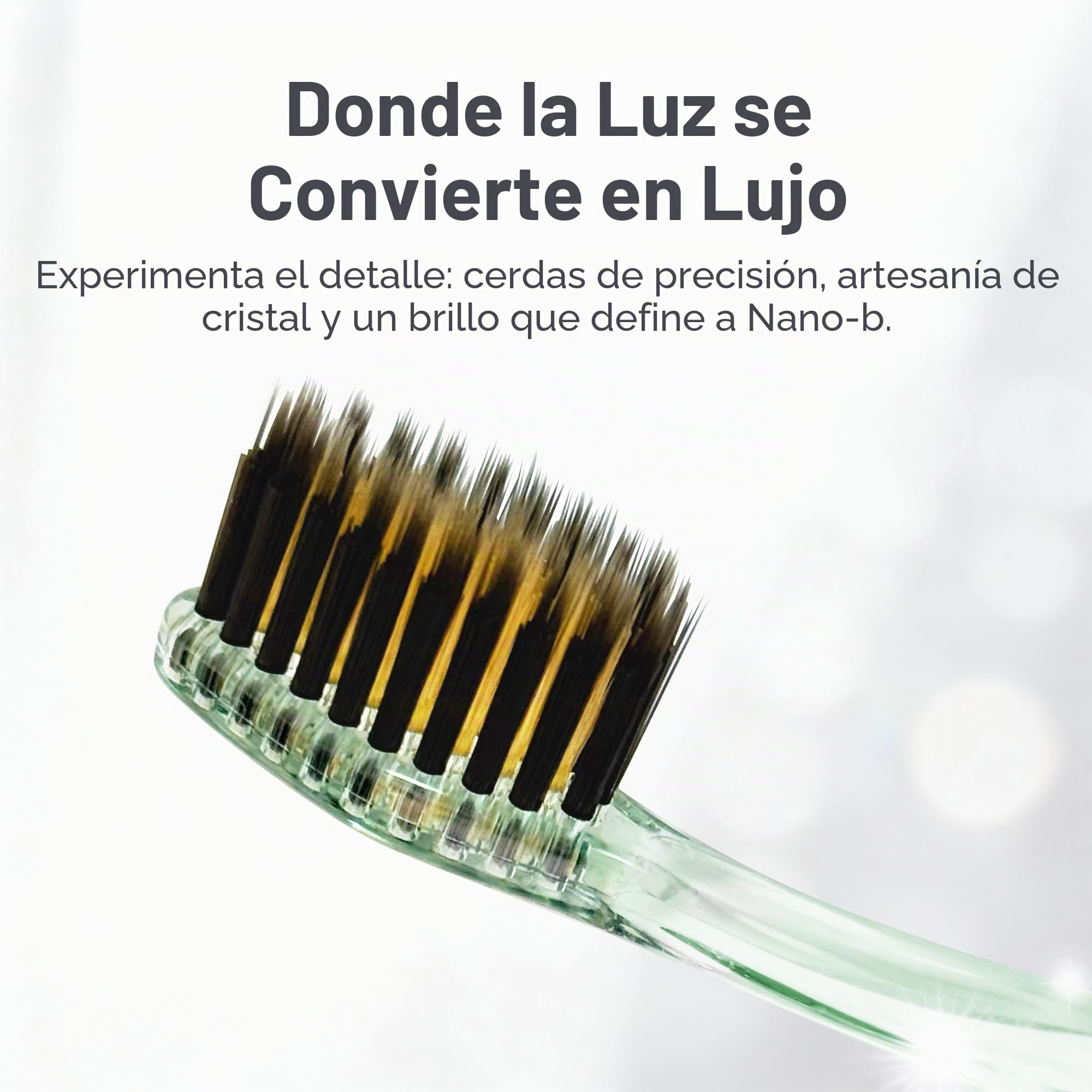 Nano-b Rainbow Pack de 12 cepillos de dientes manuales antibacterianos Carbón de bambú y dorado