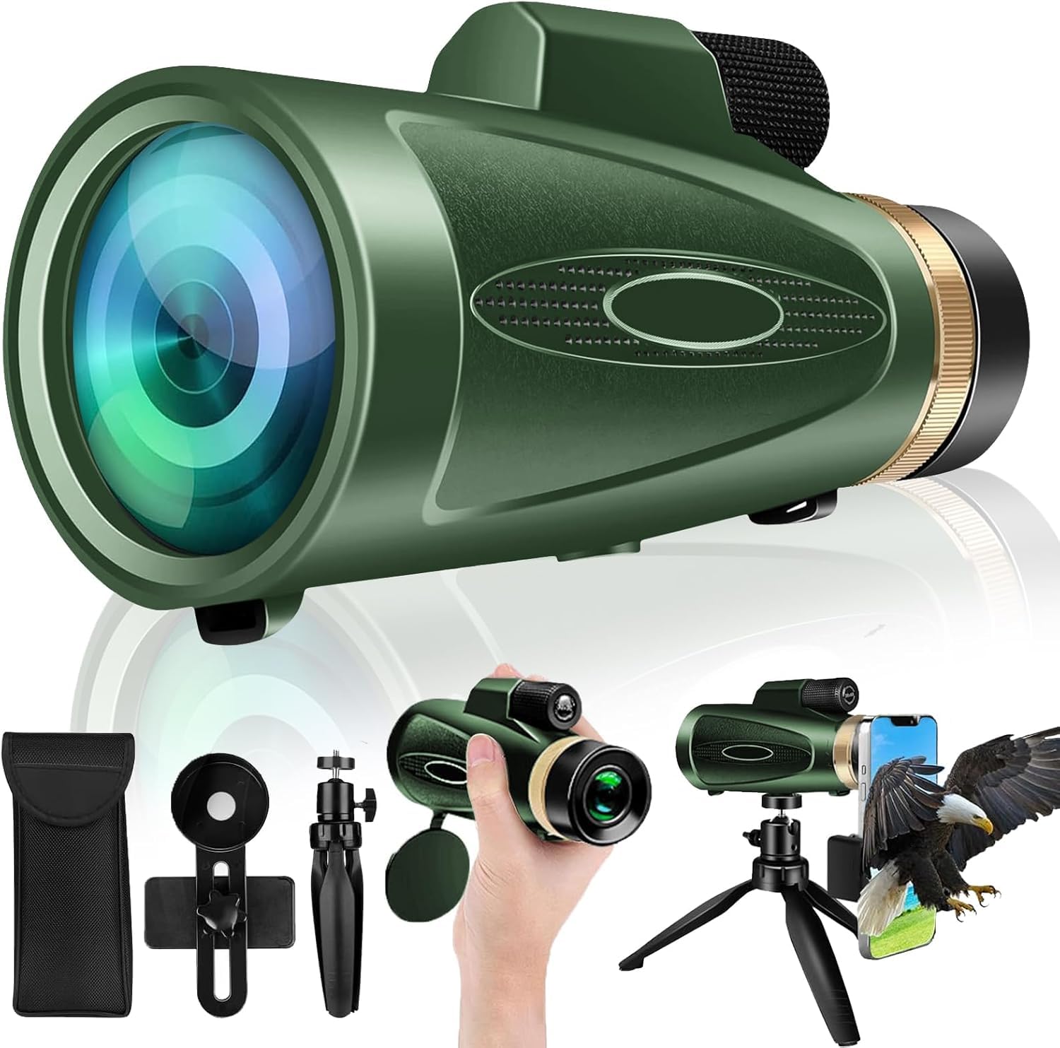 Monocular-Telescope 80x100 HD for Adults Larger Vision Monoculars High Powered Smartphone Monocular for Bird Watching Hunting Hiking Camping Wildlife