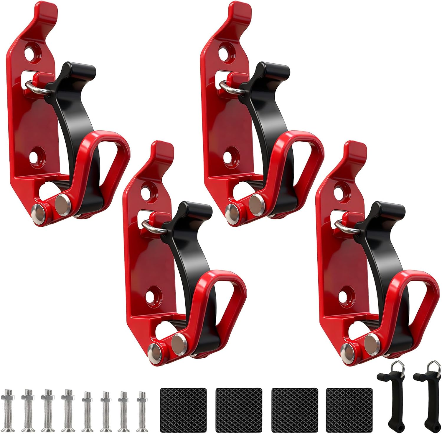 4Pcs Shovel Mount for Roof Rack - Shovel Holder Metal Rubber Clamp Mounting Brackets, Quick Release Axe Holder Mount Kit for Truck Car Boats Military Equipment, Garage Storage Accessories