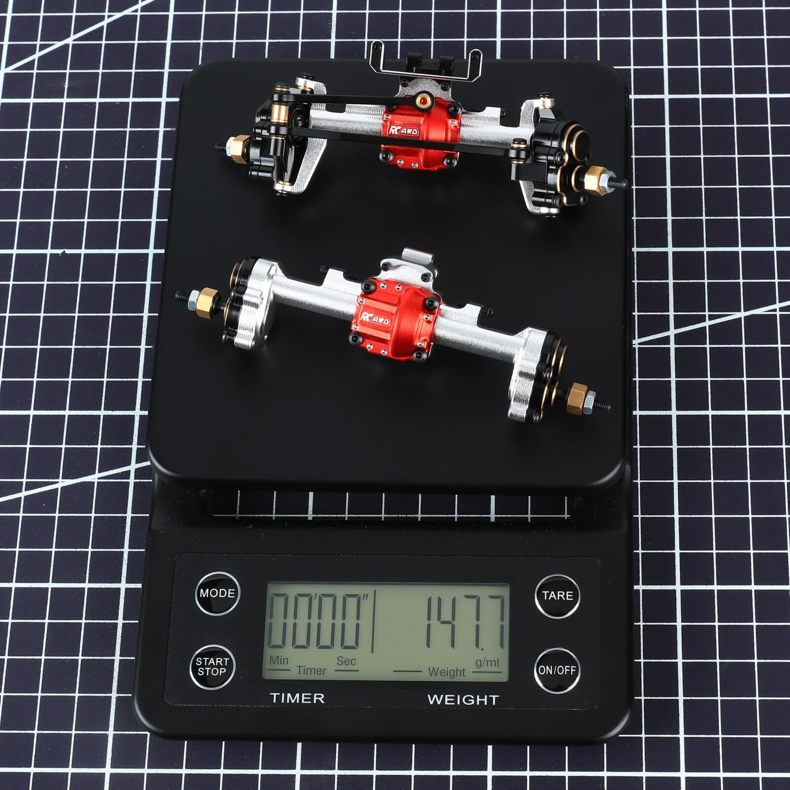 RCAWD SCX24 & AX24 Brass Diff Portal Axles Set & 50% Speed Increase Weights Upgrade for Axial Bronco C10 Deadbolt Wrangler JLU CRC JT Gladiator Dodge Power Wagon XC-1 1/24 Front Rear Part Silver