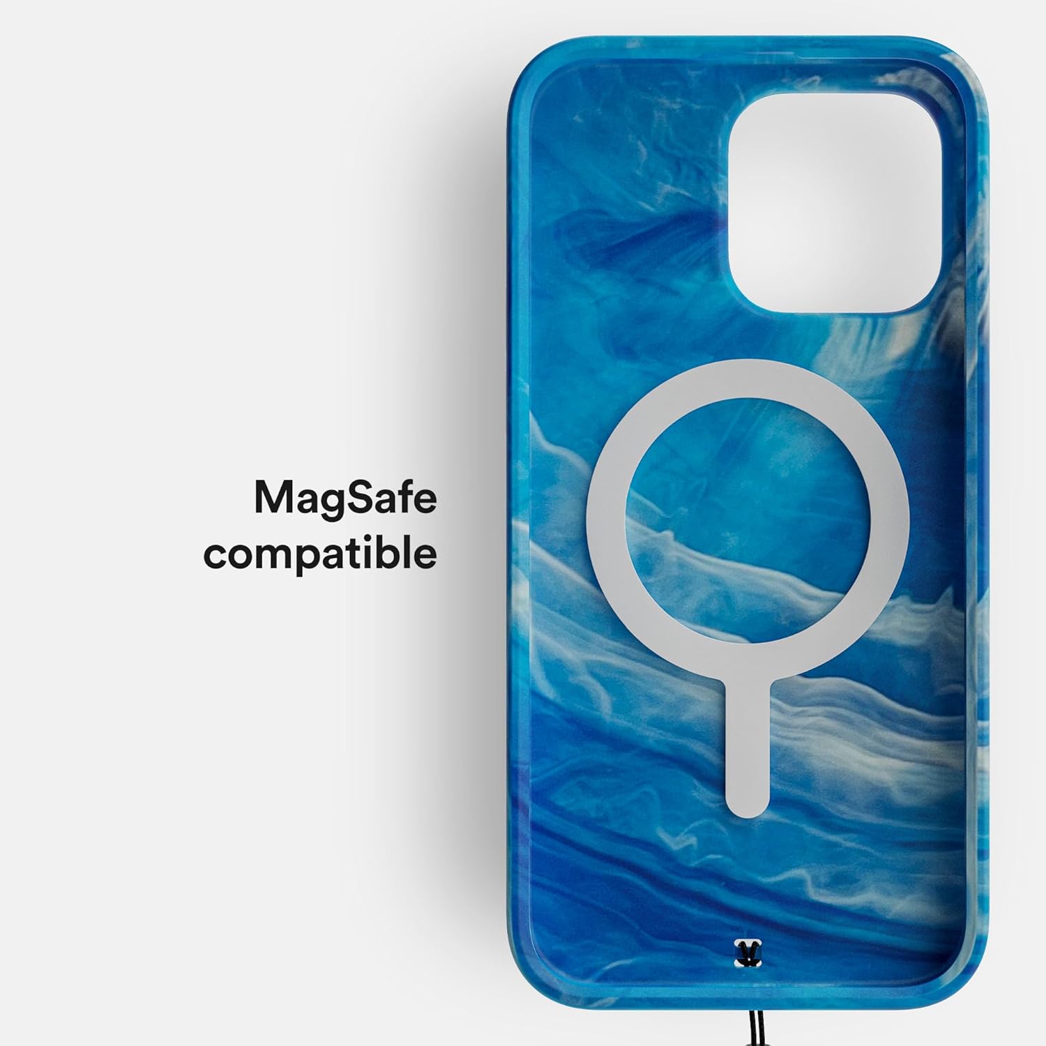 BodyGuardz Carve Marble for iPhone 15 Pro Max Case, Ultra-Slim Shockproof Military Grade Tested 16FT Drop Rating, Compatible with MagSafe and Wireless Charging, Responsive Buttons - Blue - Image 3