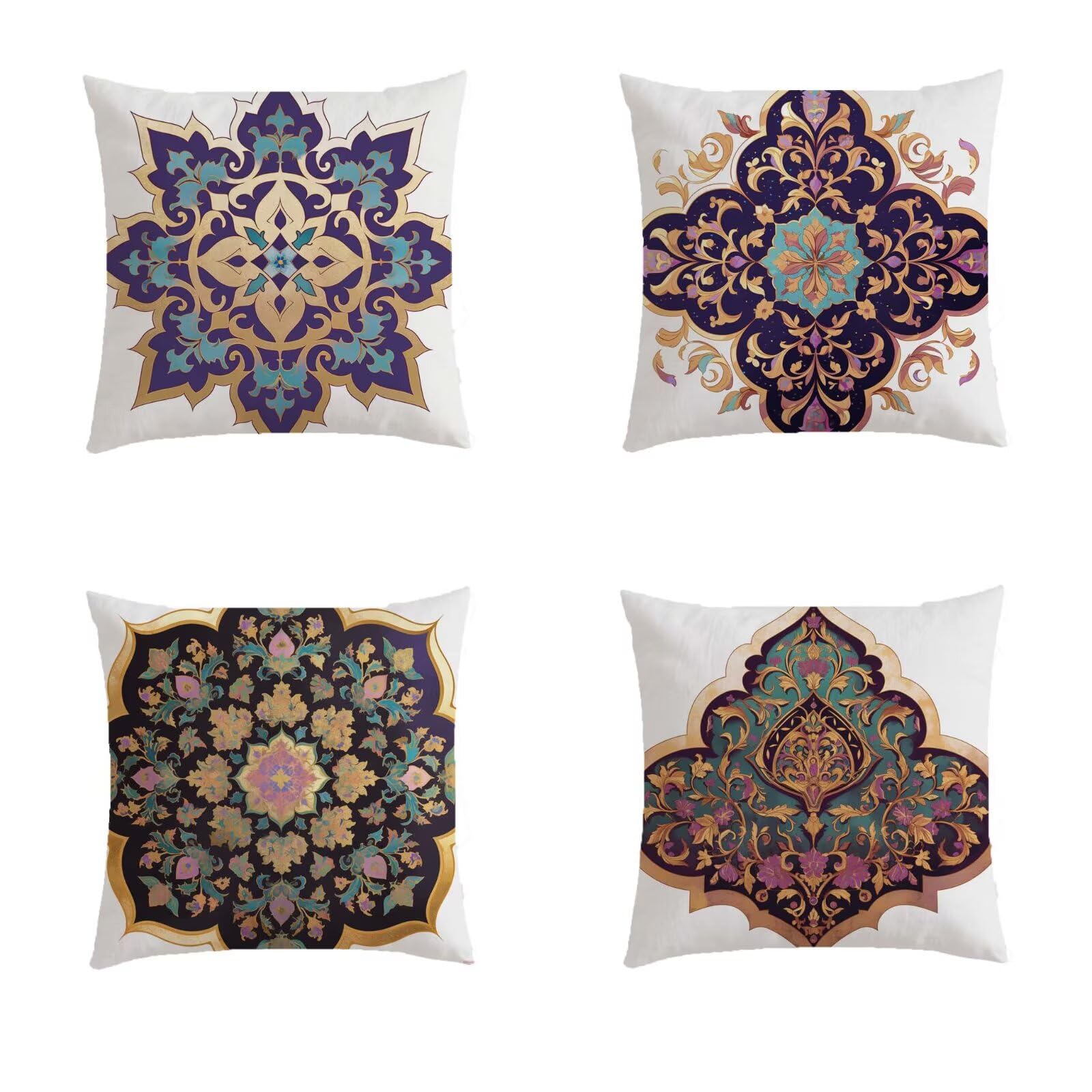 Taie oreiller bohème vintage lot de 4, l'idée cadeau déco idéale S335