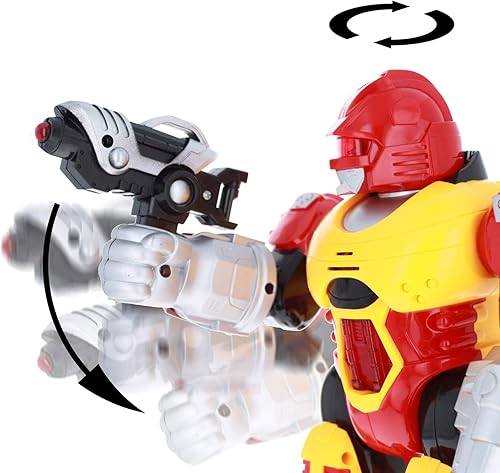 Miniatura 4 de Robot caminante rojo transformando luces y sonidos de juguete para niños de 3 años en adelante