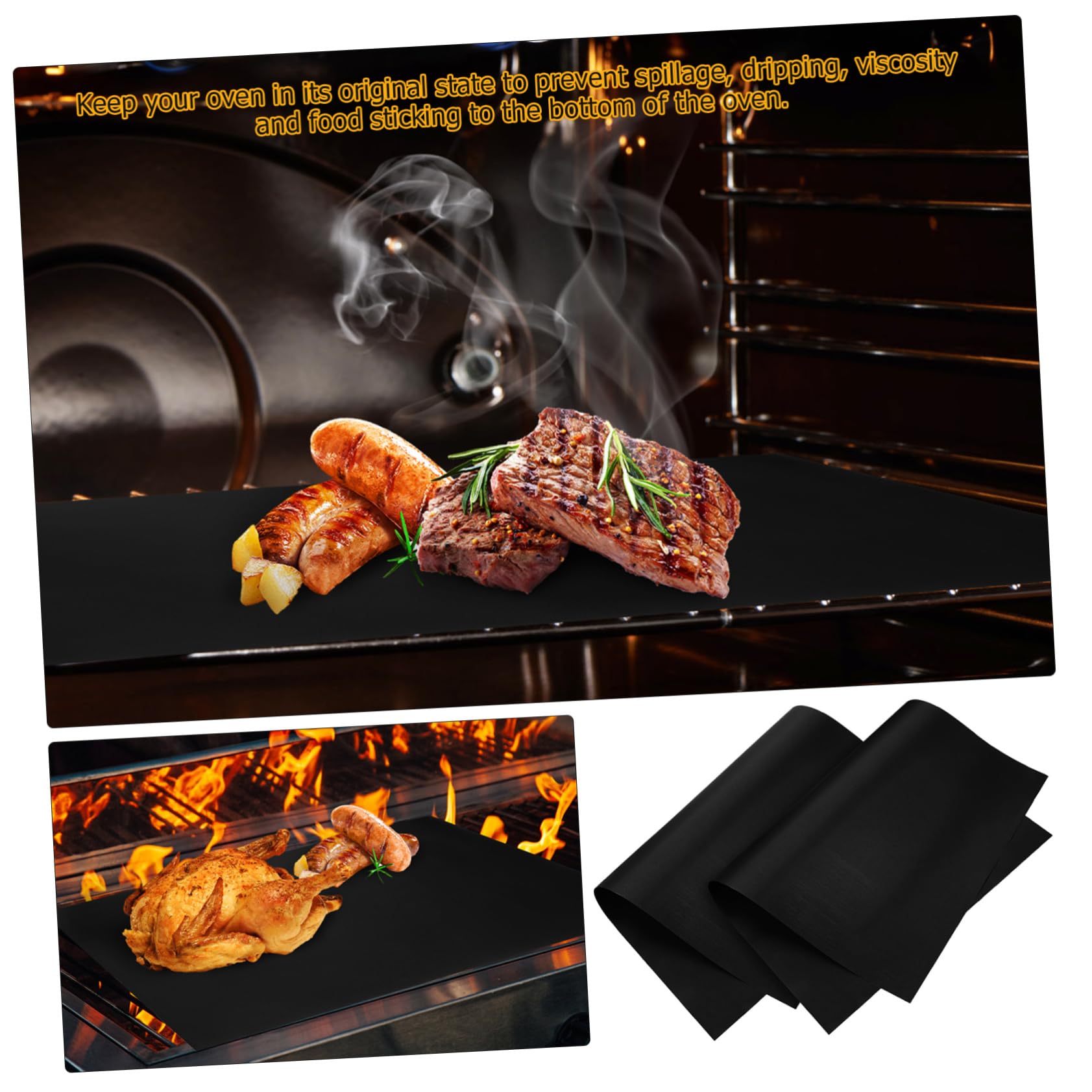 Alipis 9piezas Revestimientos Para Horno Reutilizables Tapetes Antiadherentes Para Parrilla Revestimientos Para Hornear Para Cocina y Picnic