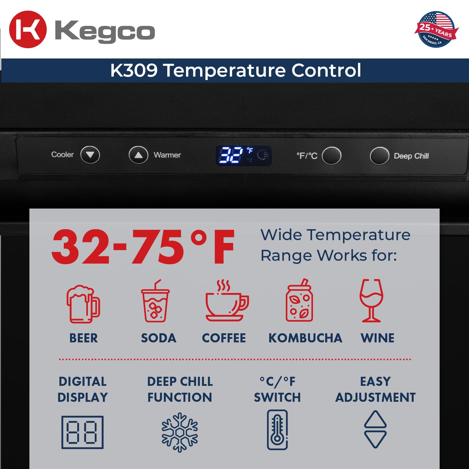 Kegco K309b-1 Keg Dispenser, Black on Fridge.com - View 5