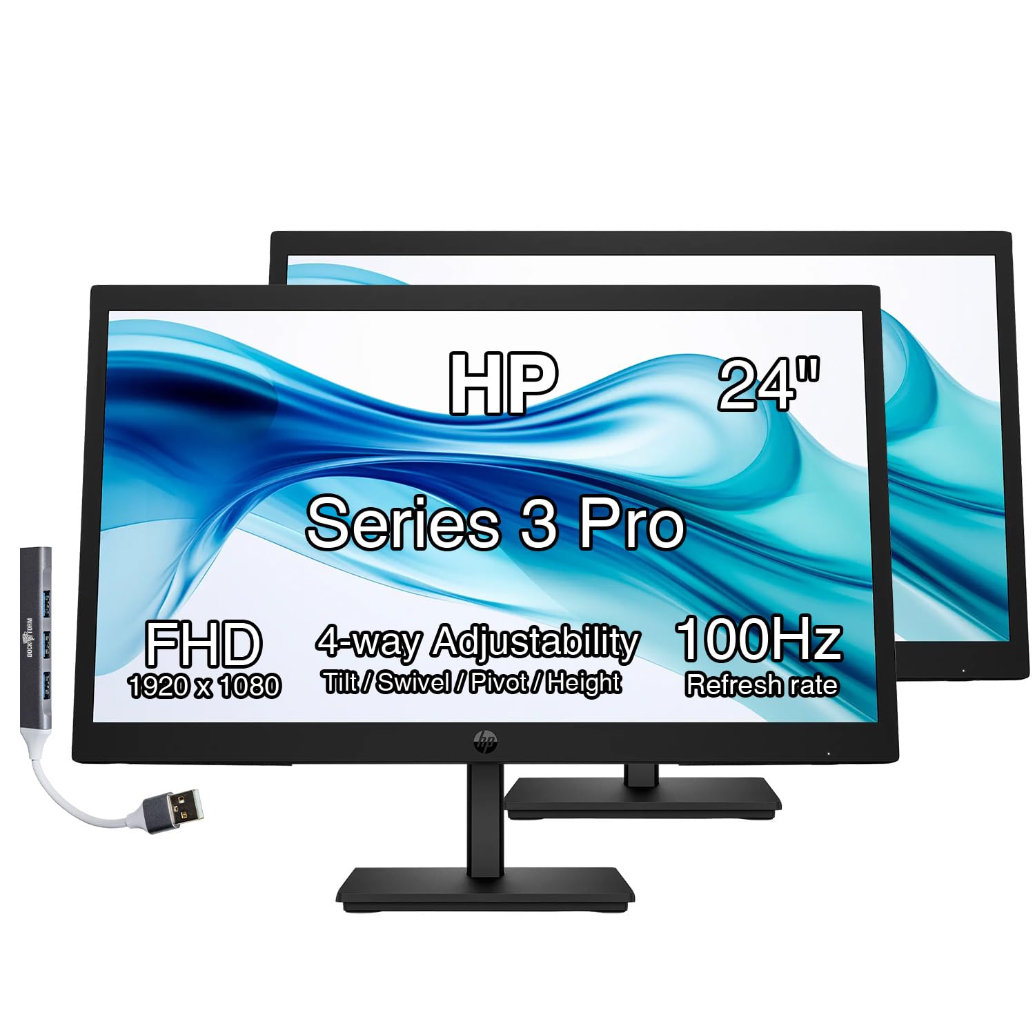 HP Series 3 Pro 24 inch Monitor 2 Pack