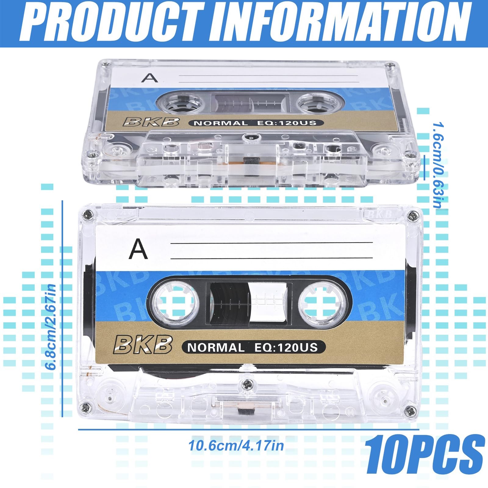 10 cassette audio vuote: nastri vuoti per microcassette, cassette audio a basso rumore, cassetta musicale da 90 minuti, per conferenze e seminari