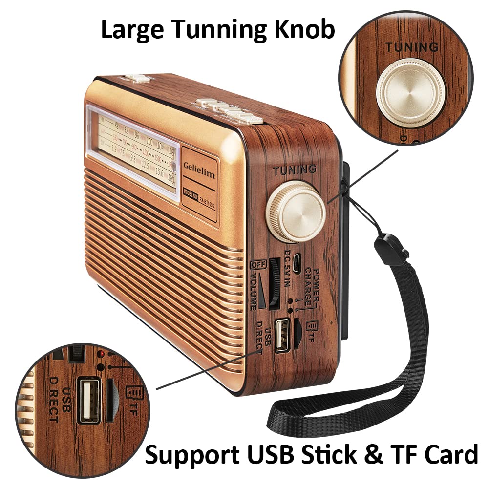 Buy Retro Radio AM FM Shortwave with Bluetooth Speaker, Battery ...