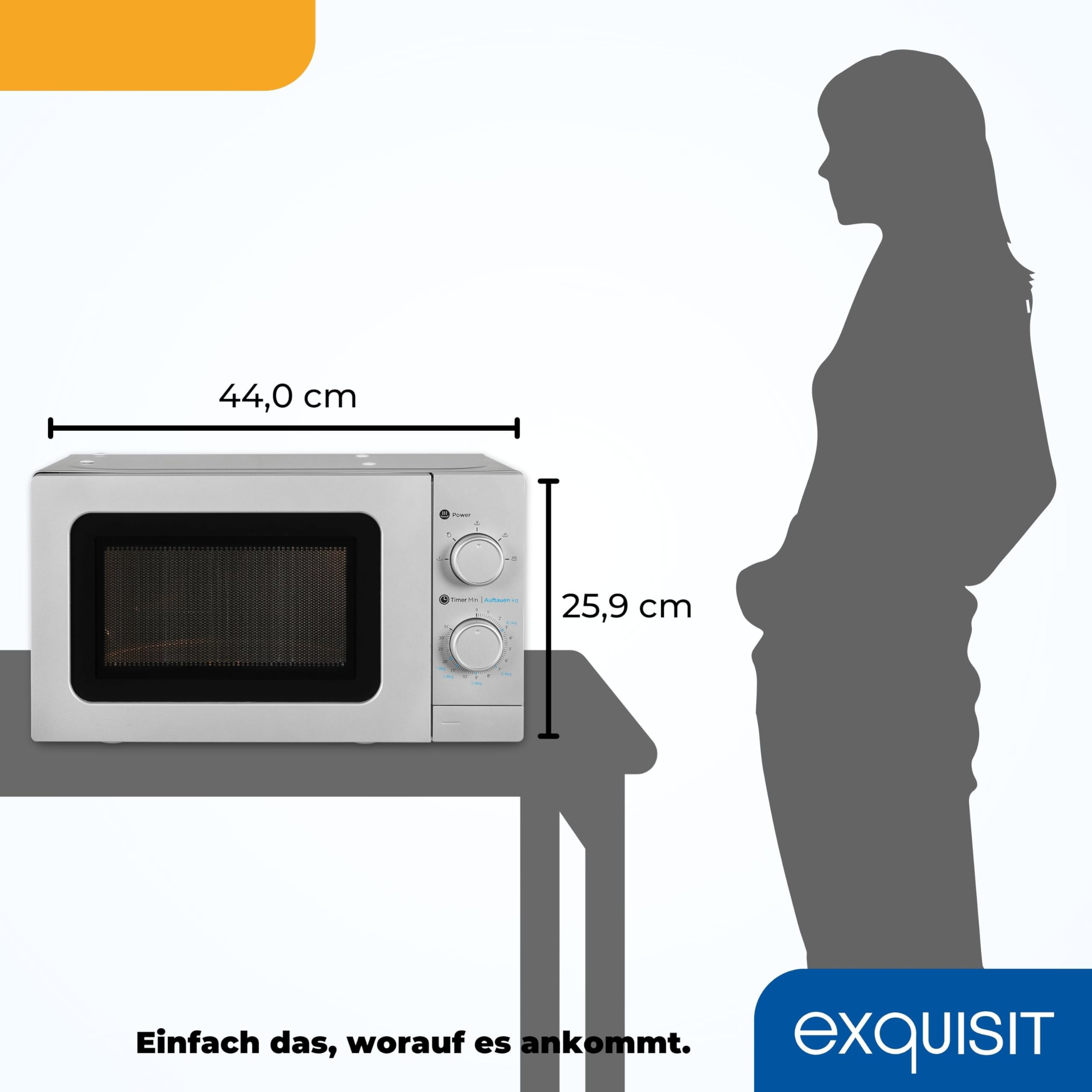 Exquisit Unterbau Mikrowelle WP 700 J17-3 - Mikrowelle unterbaufähig, Silber