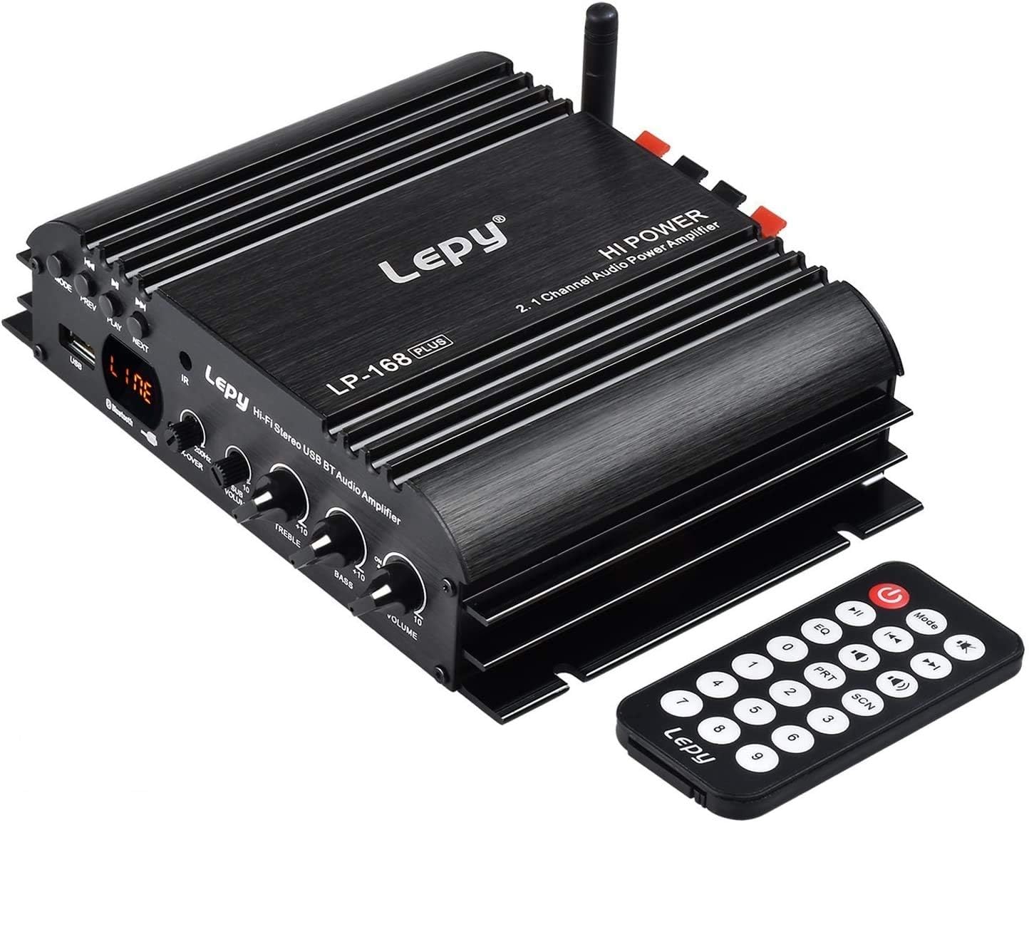 DollaTek LEPY LP-168 Plus Bluetooth 2.1 Chaîne IR 2X 45W 1x 68W Hi-FI Amplificateur de Voiture stéréo numérique Audio USB MP3 MP4 DVD Amplificateur de Voiture LED Light