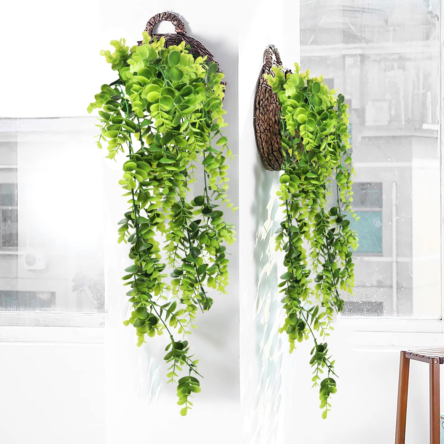 Künstliche Hängepflanze Eukalyptus – Ca. 63 Cm Lang – Mit Topf – Für Wand & Regal – Pflegeleicht & Realistisch