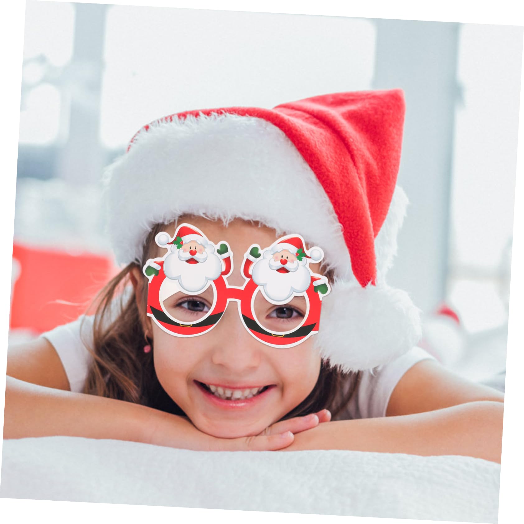 BRIGHTFUFU Christmas Glasses Headband Set Xmas Party Accessories Photo Booth Props