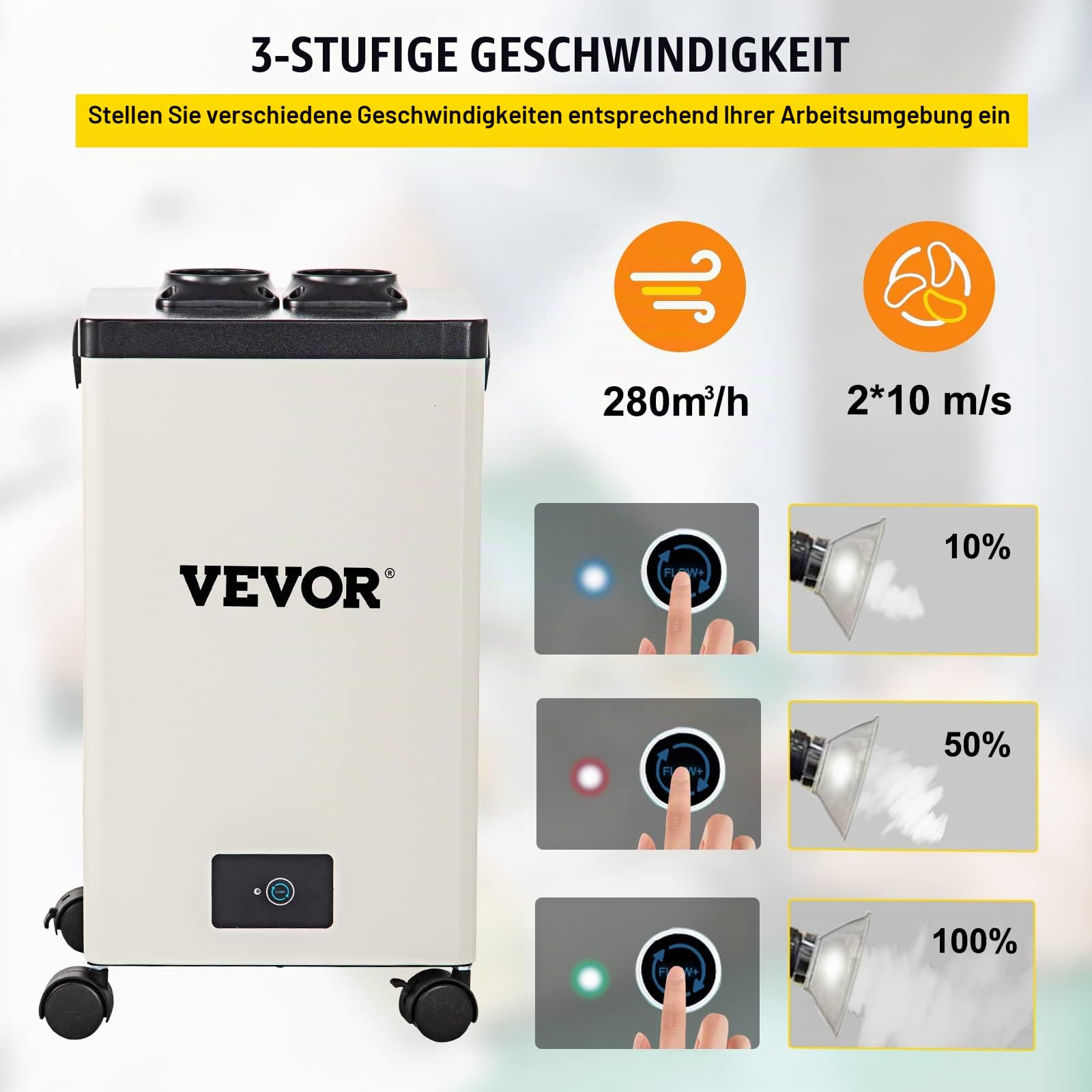 VEVOR Lötrauchabsaugung 150 W Absauger Luftfilter Ventilator Lötdraht Industrie Rauchabzugsfilter für Lötstation Kleine Werkbank 220 V