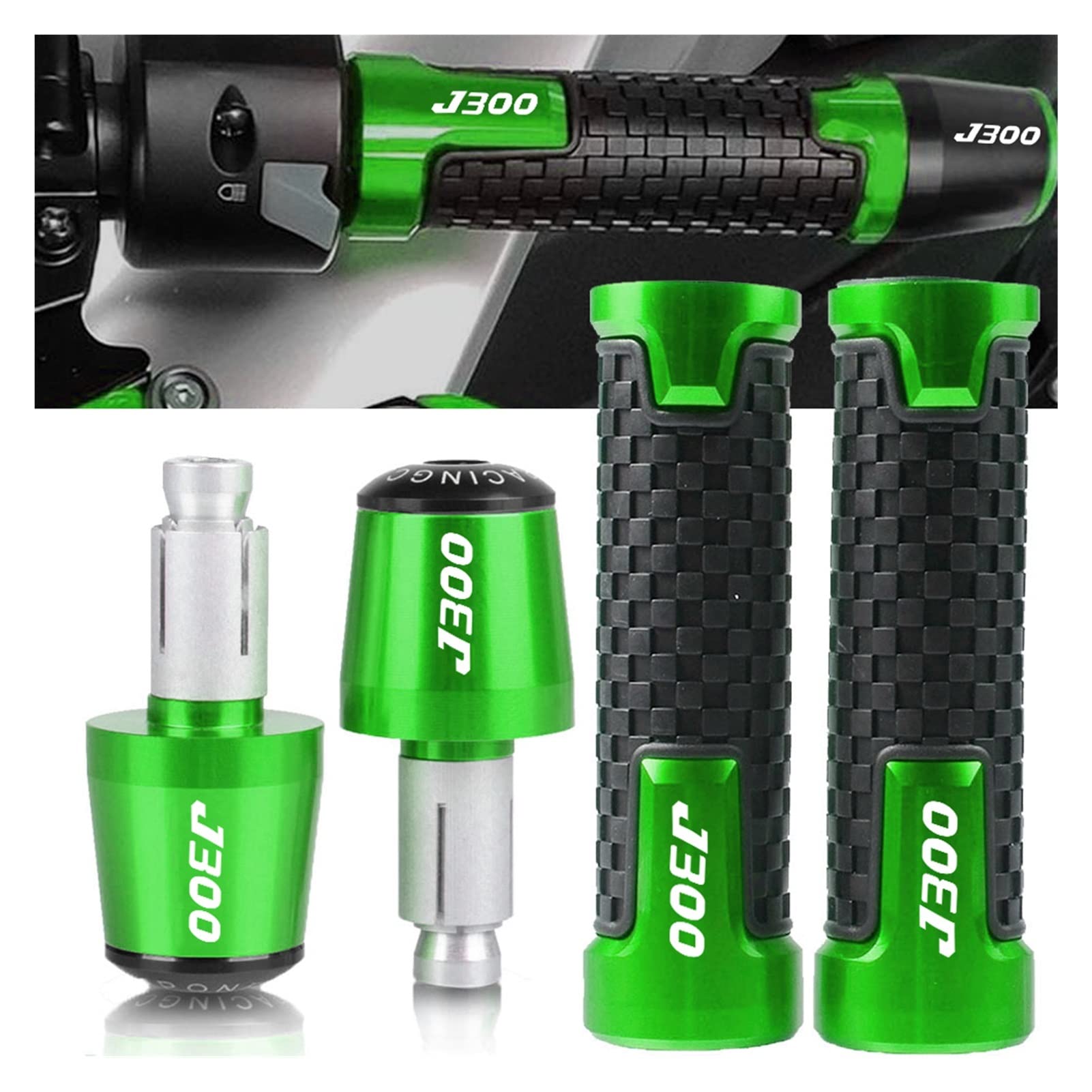 Manopole per moto Per KAWASAKI J300 J 300 2014 2015 2016 2017 2018 2019 2020 2021 7/8 ''22mm CNC Moto Manubrio Manopole Impugnatura Del Manubrio Estremità
