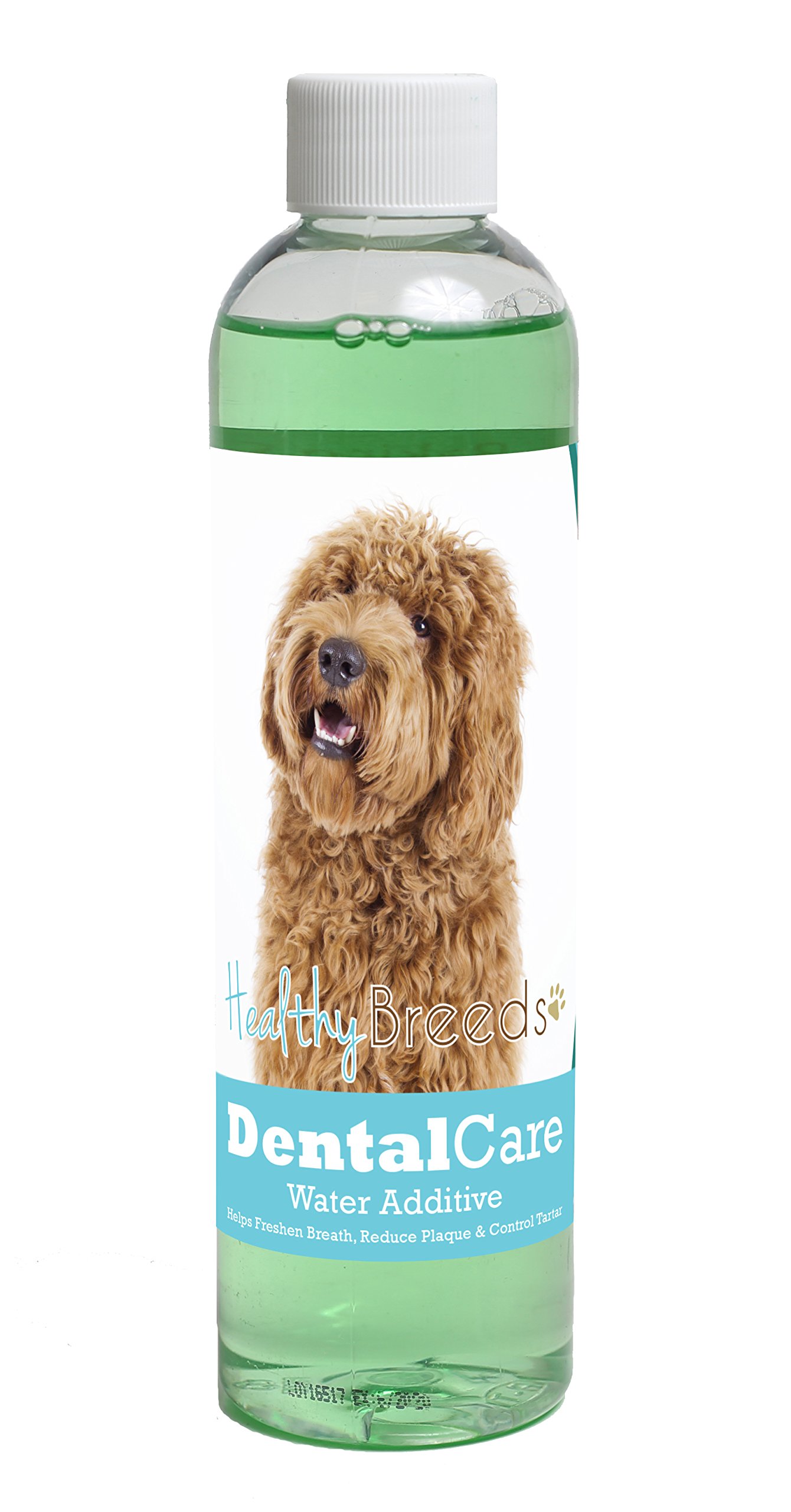 Healthy Breeds Dog Dental Care Water Additive for Labradoodle - Helps Freshen Breath, Reduce Plaque &amp; Control Tartar - Mint Flavor - 8 oz